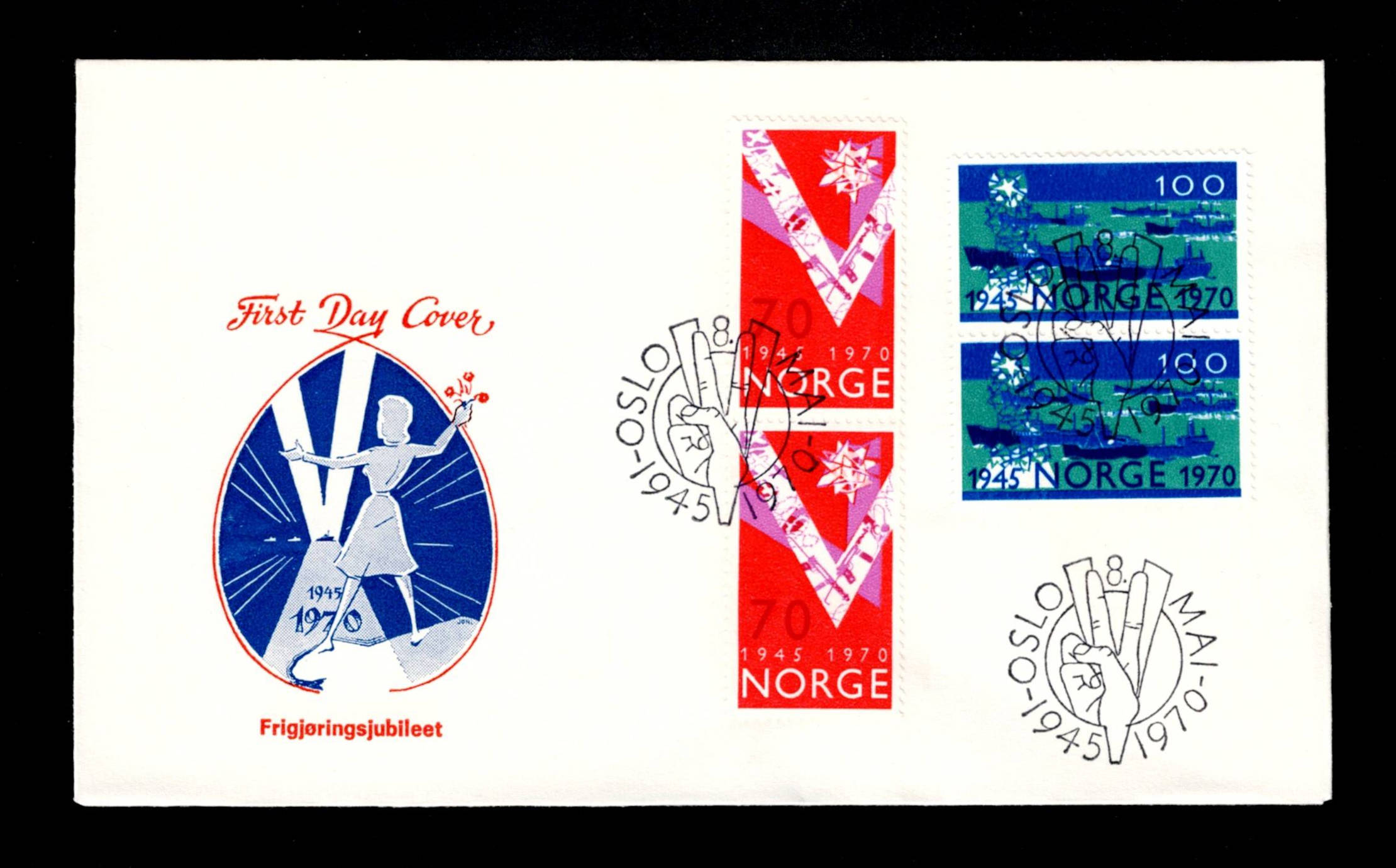 FDC 2-Blokk 1970 NK653-654 Frigjøringen