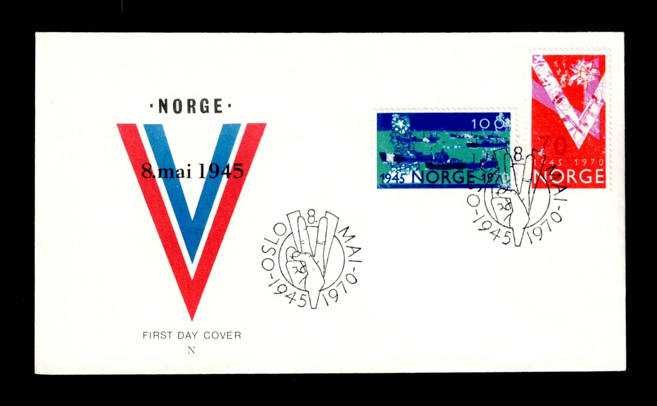 FDC 1970 NK653-654 Frigjøring vignet Fritz Neve