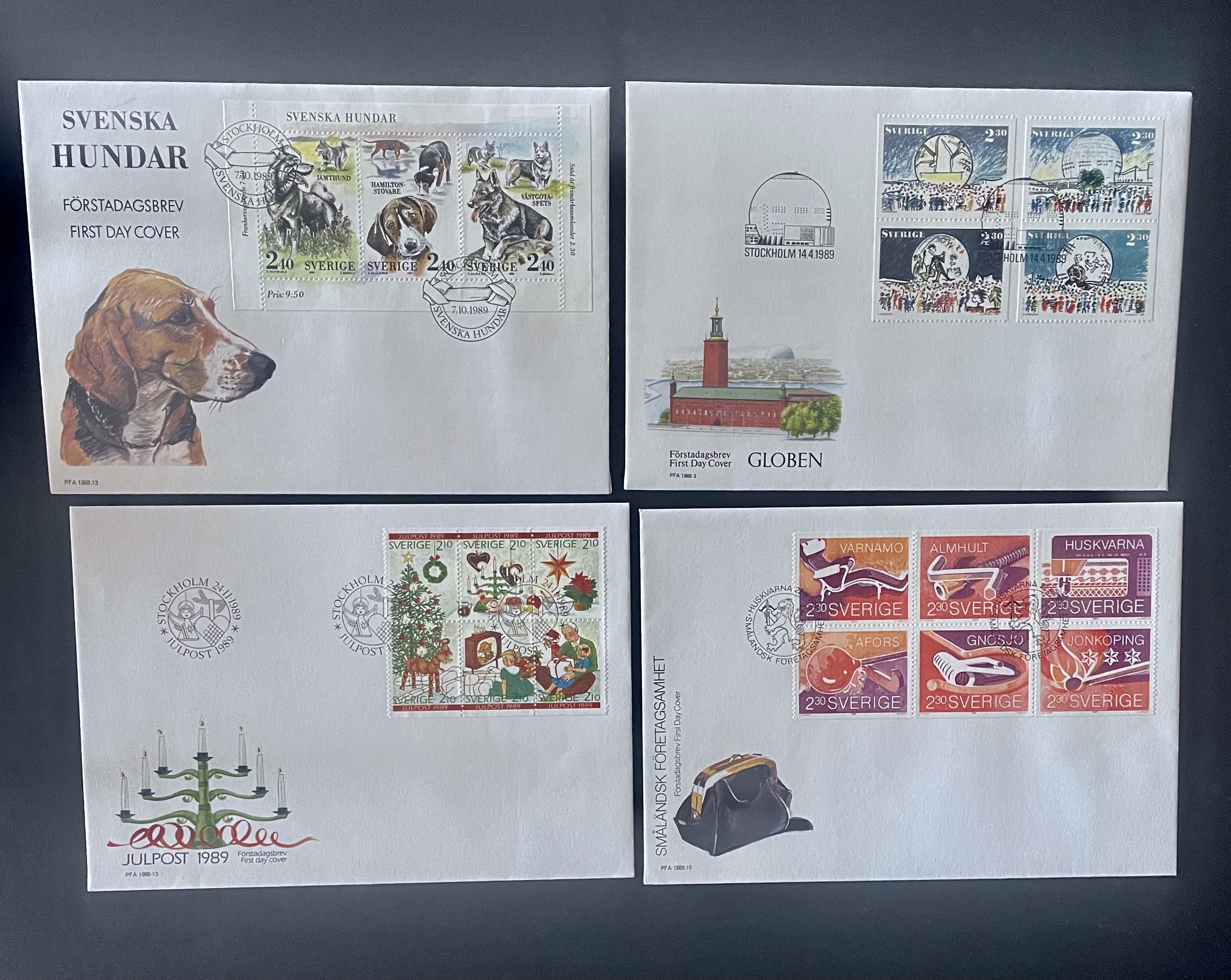SVERIGE - FDC - 4 STYKKEN ULIKE 1989 NR 2 (7 )
