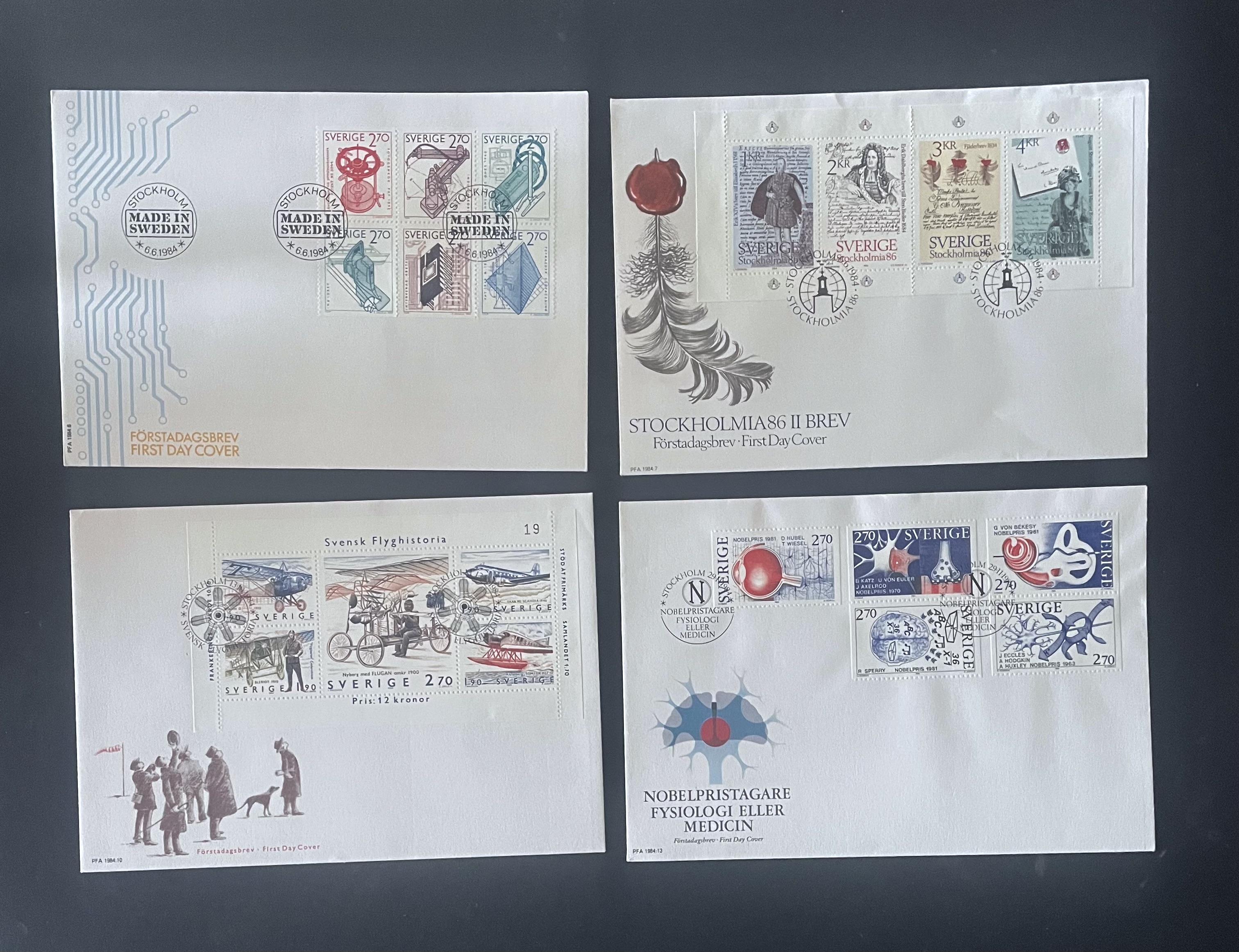 SVERIGE - FDC - 4 STYKKEN ULIKE 1984 (8)