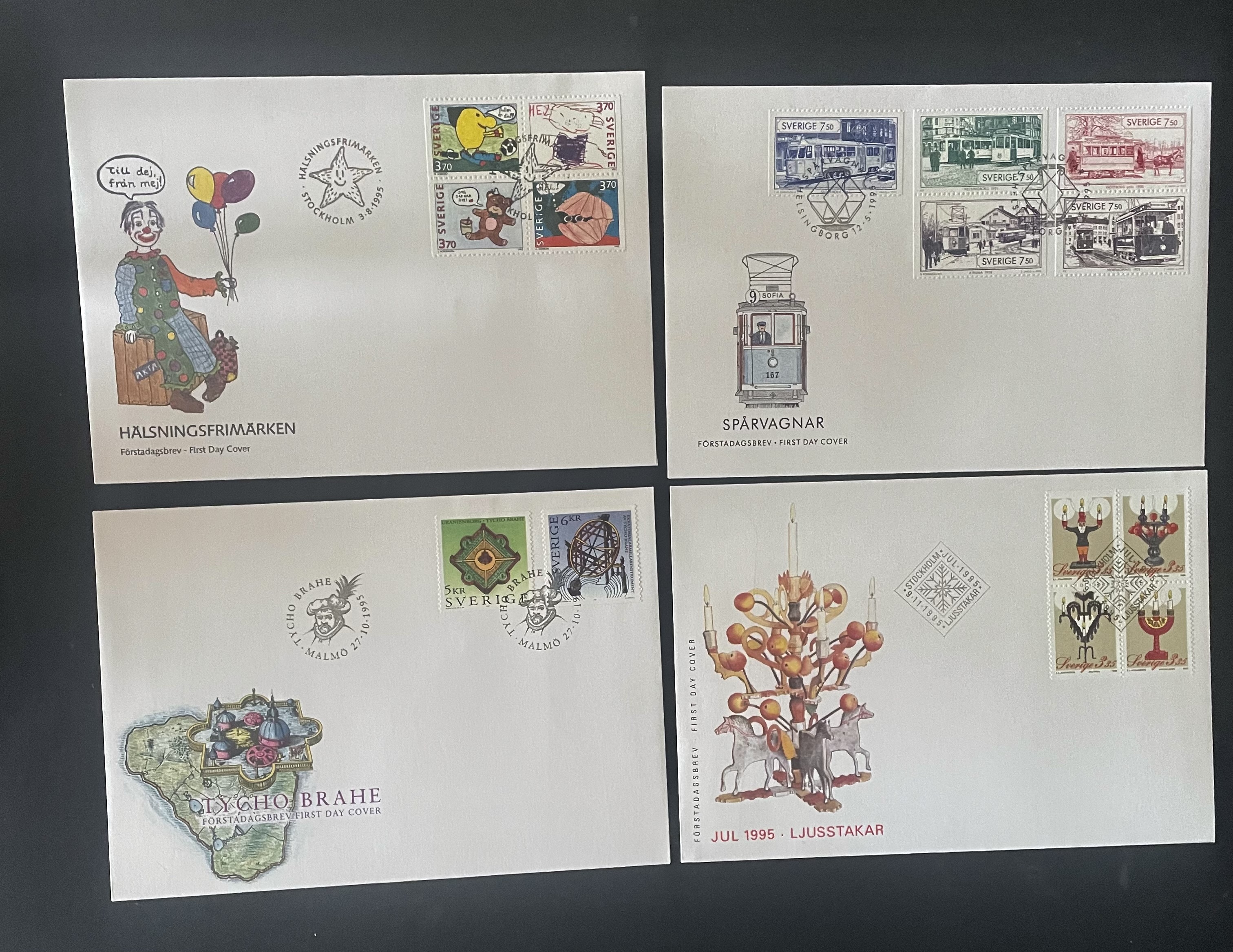 SVERIGE - FDC- 4 STYKKEN ULIKE 1995 ( 9 )