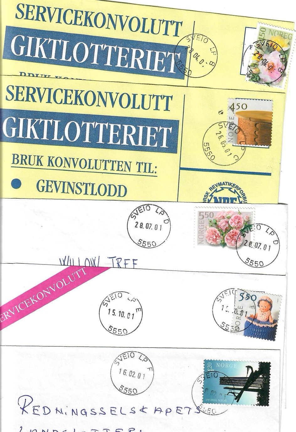 8 ulike LP-stempel frå Sveio