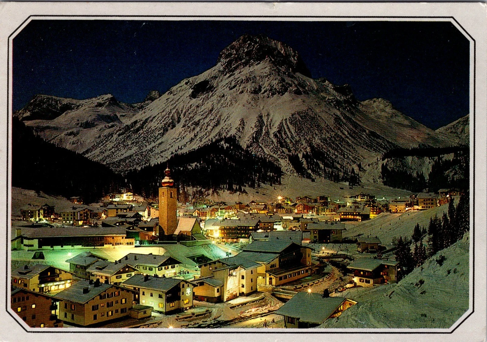 Lech am Arlberg - Om natten - 1987 - Østerrike - Postkort