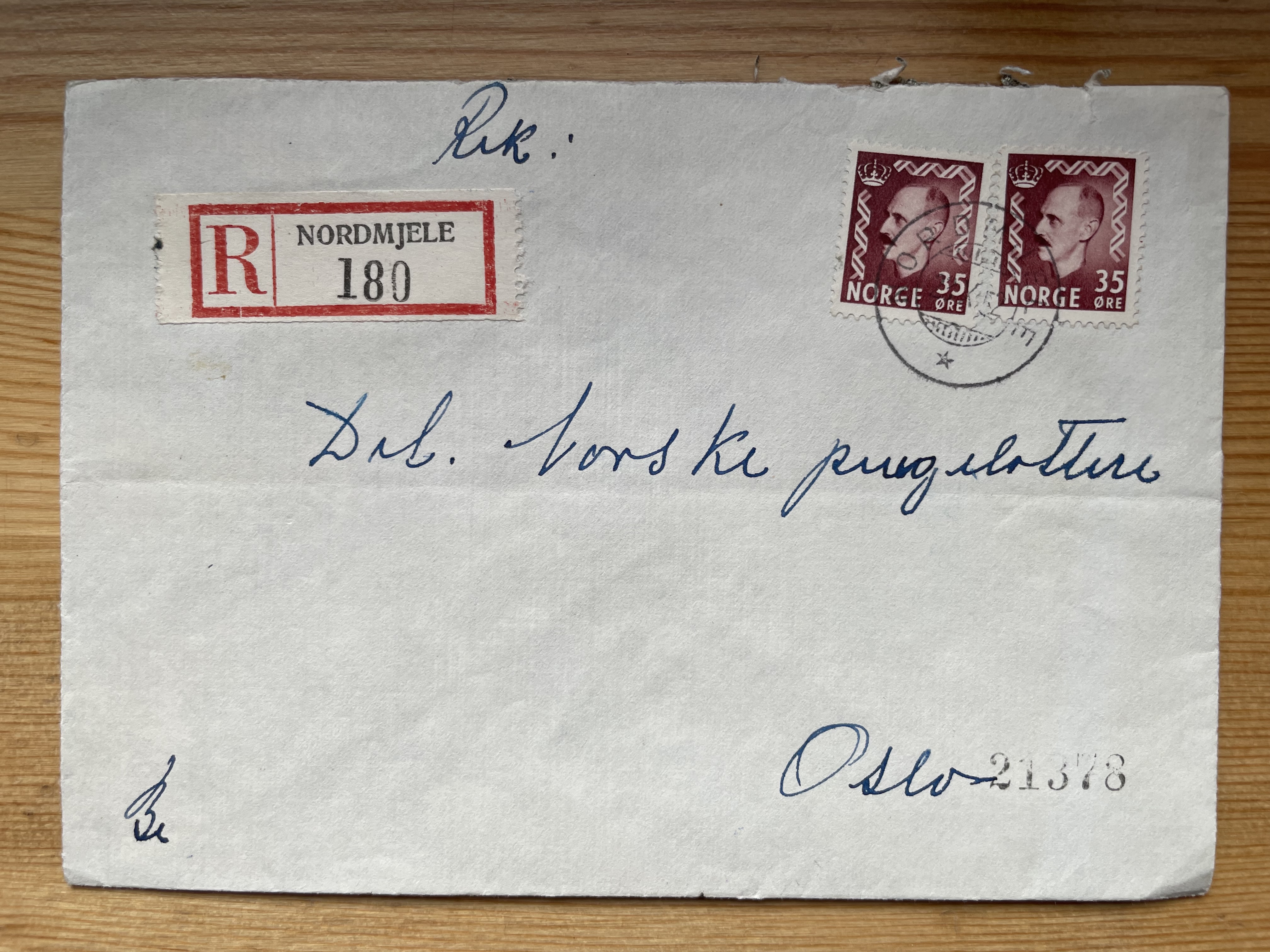 Rek brev Nordmjele 1952