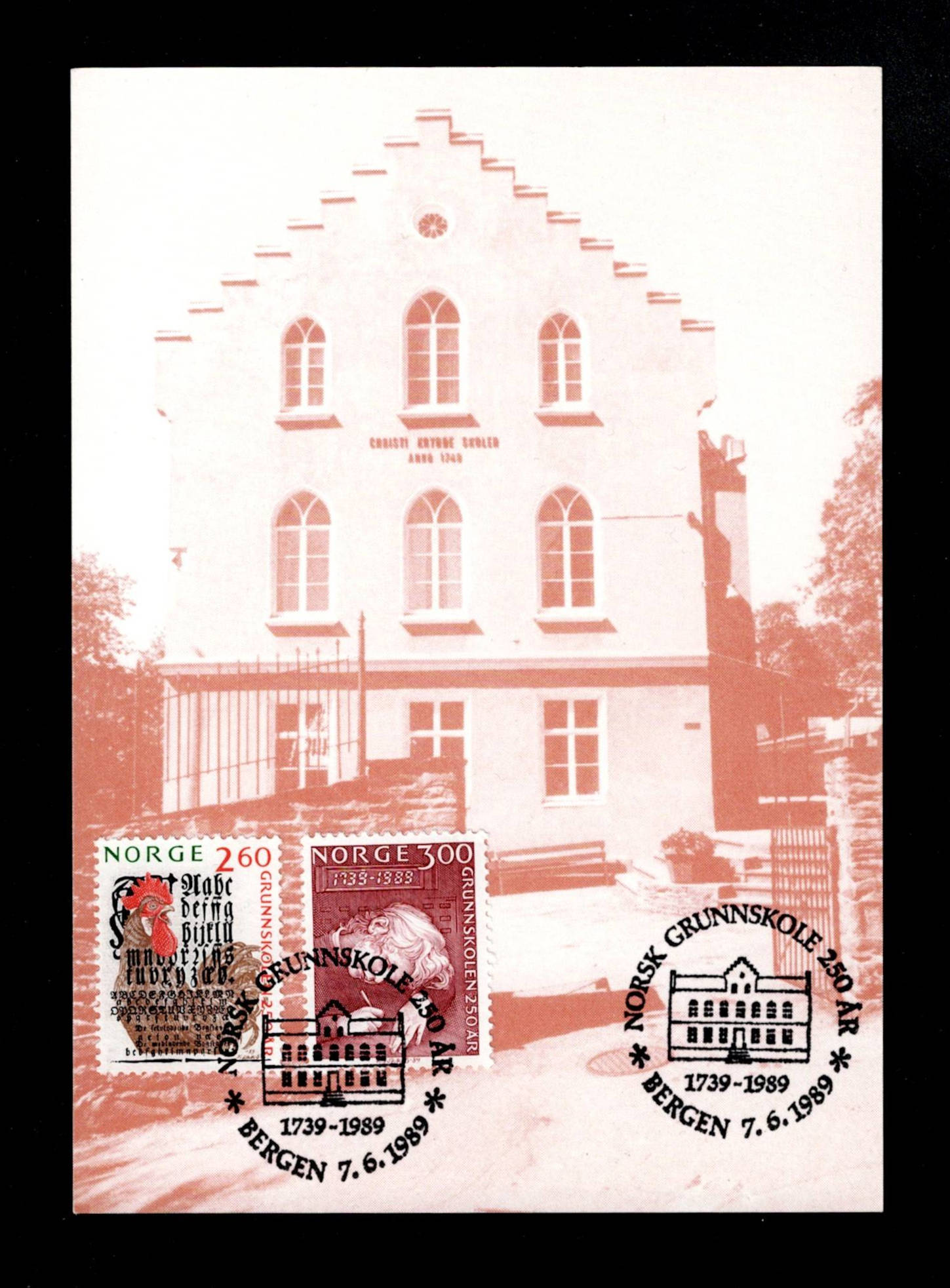 FDC 1989 NK1070-71 Bergen på BFK kort (med begge merker)