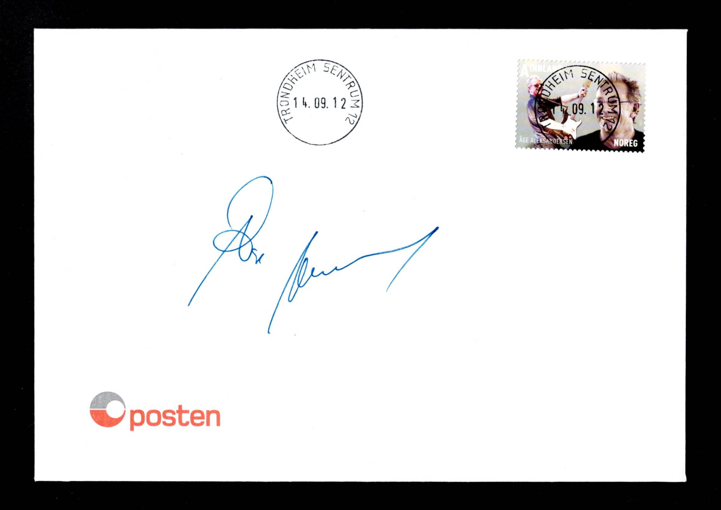 FDC 2012 NK1826 Trondheim signert Åge Alexandersen