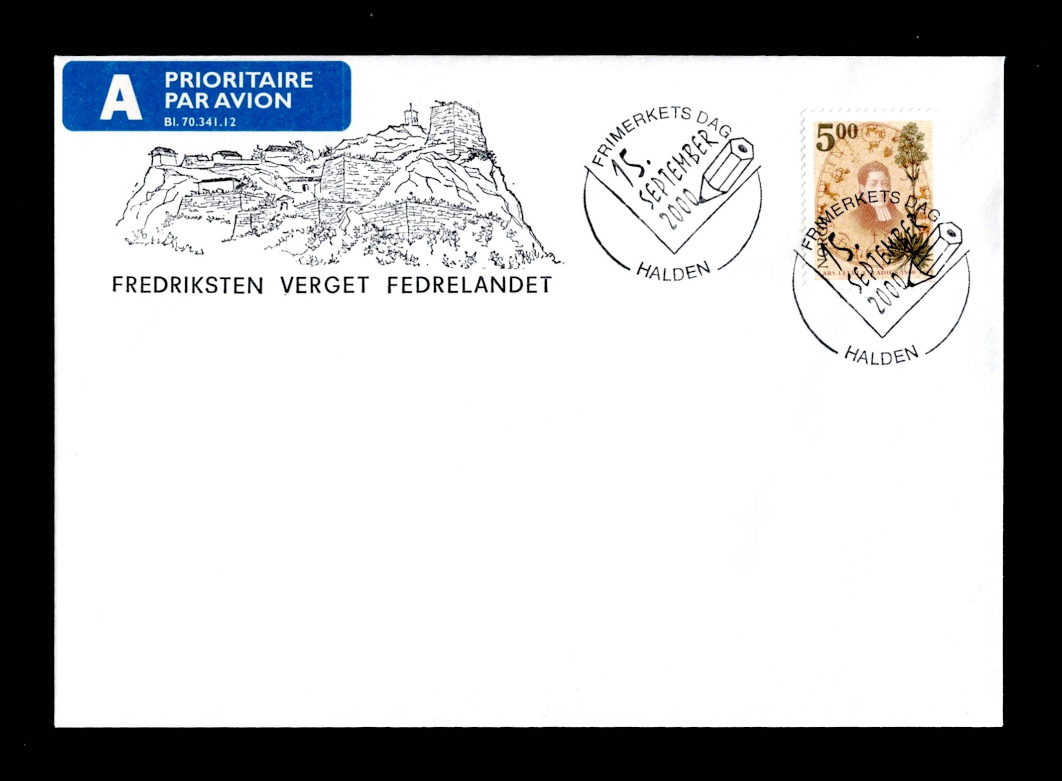FDC 2000 NK1405 HALDEN vignet Fredriksten