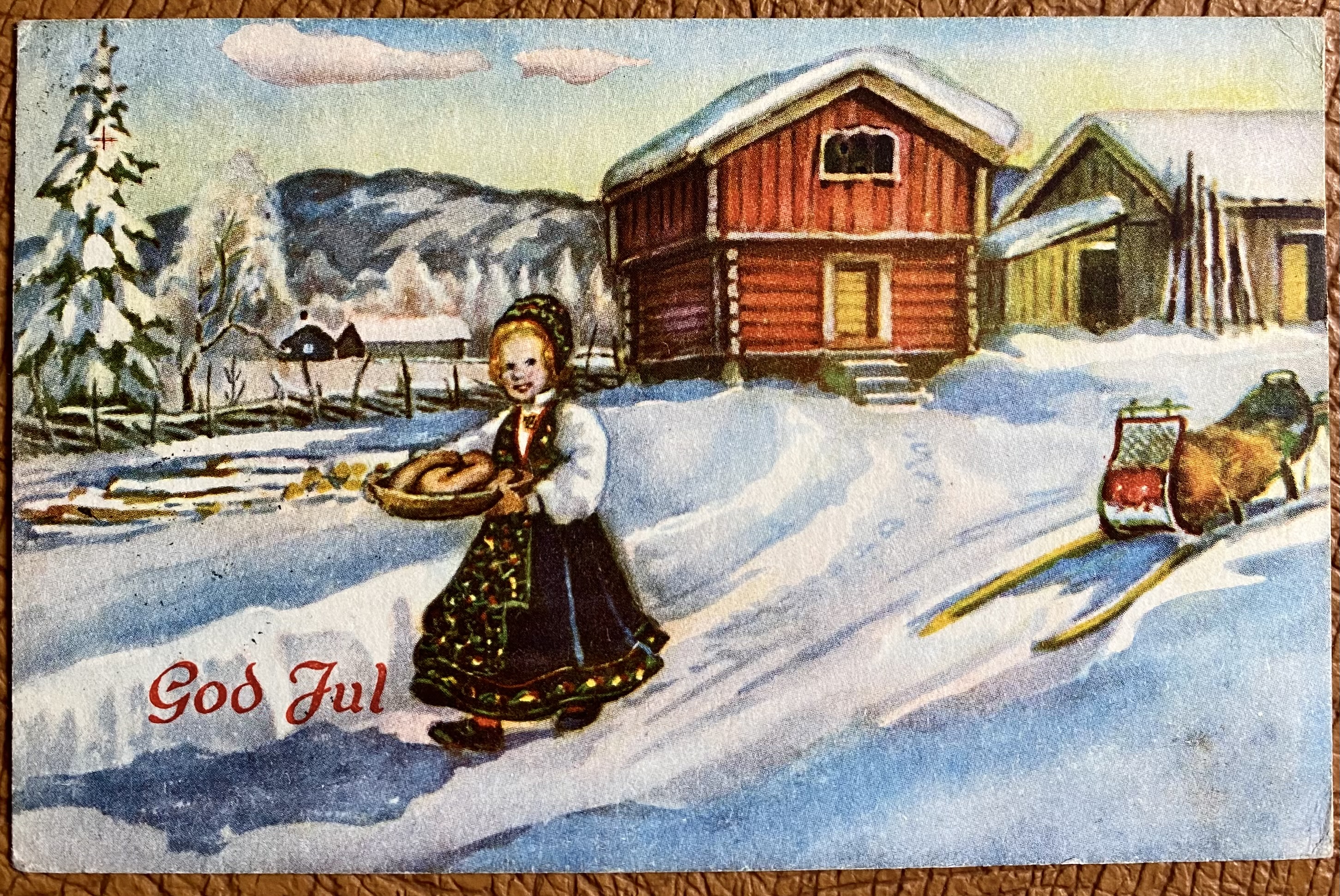 Julekort Norsk Arbeide m/julemerke