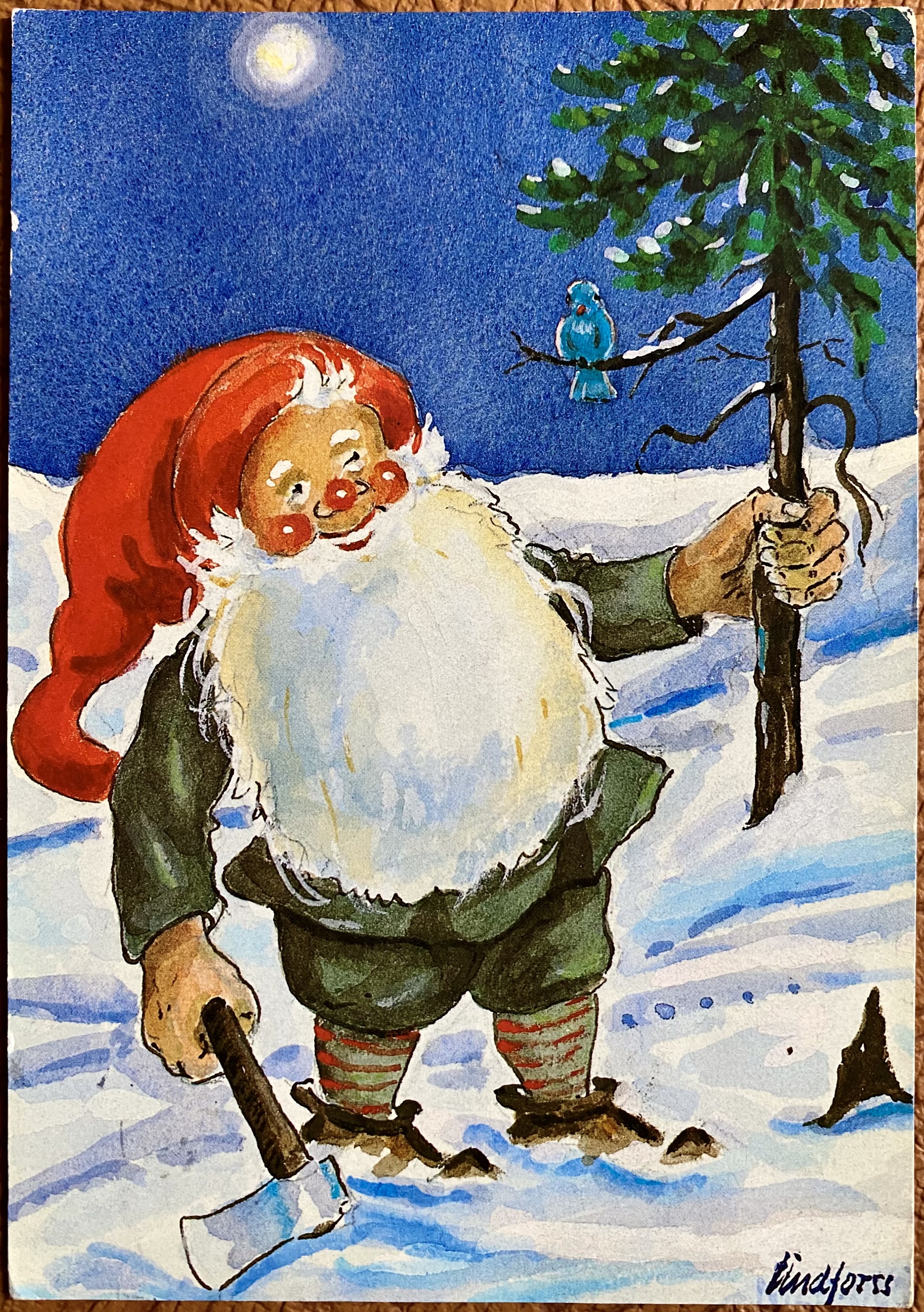 Julekort St Sandvika 1980 Original: Nils Lindforss