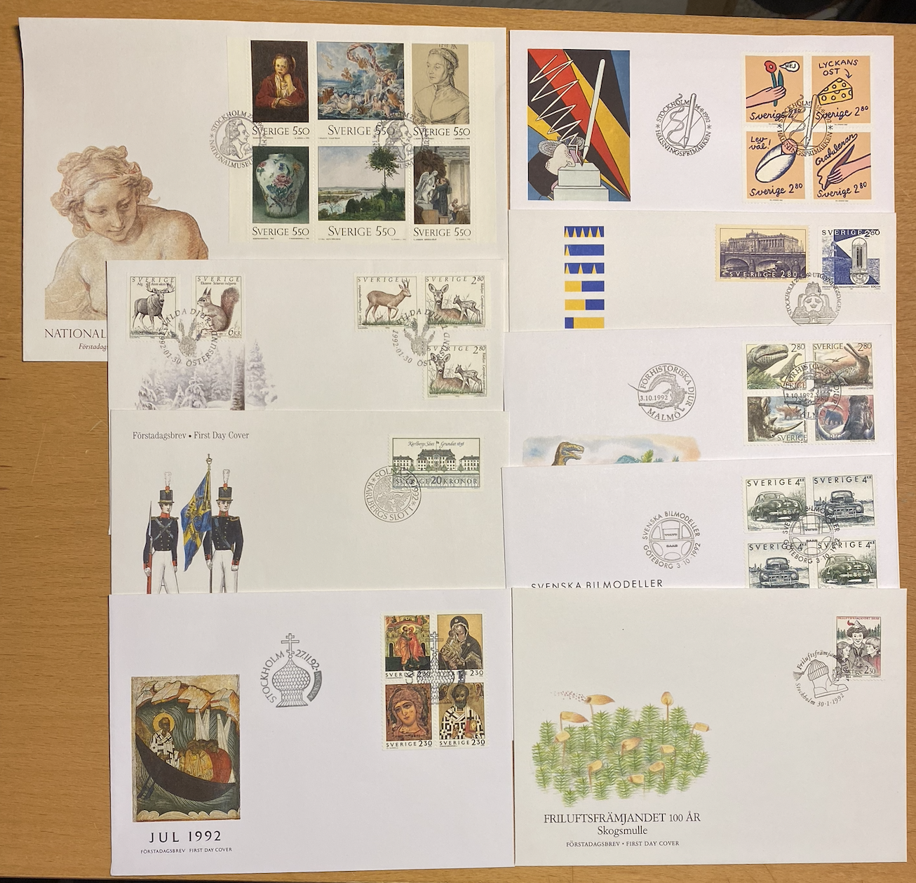 1992. Sverige FDC komplett årgang