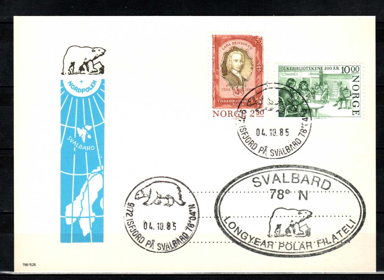 FDC HK 982-83 Stemplet Isfjord på Svalbard