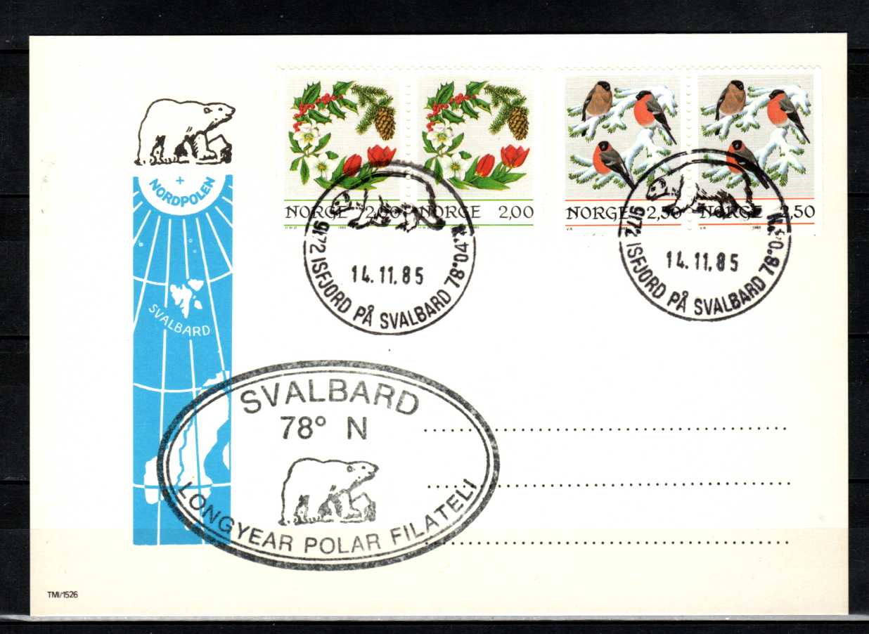 FDC HK 986-87 Stemplet Isfjord på Svalbard
