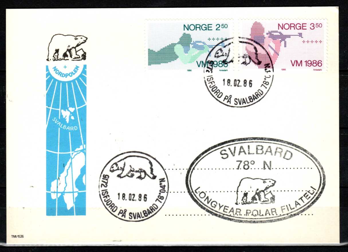 FDC HK 988-89 Stemplet Isfjord på Svalbard