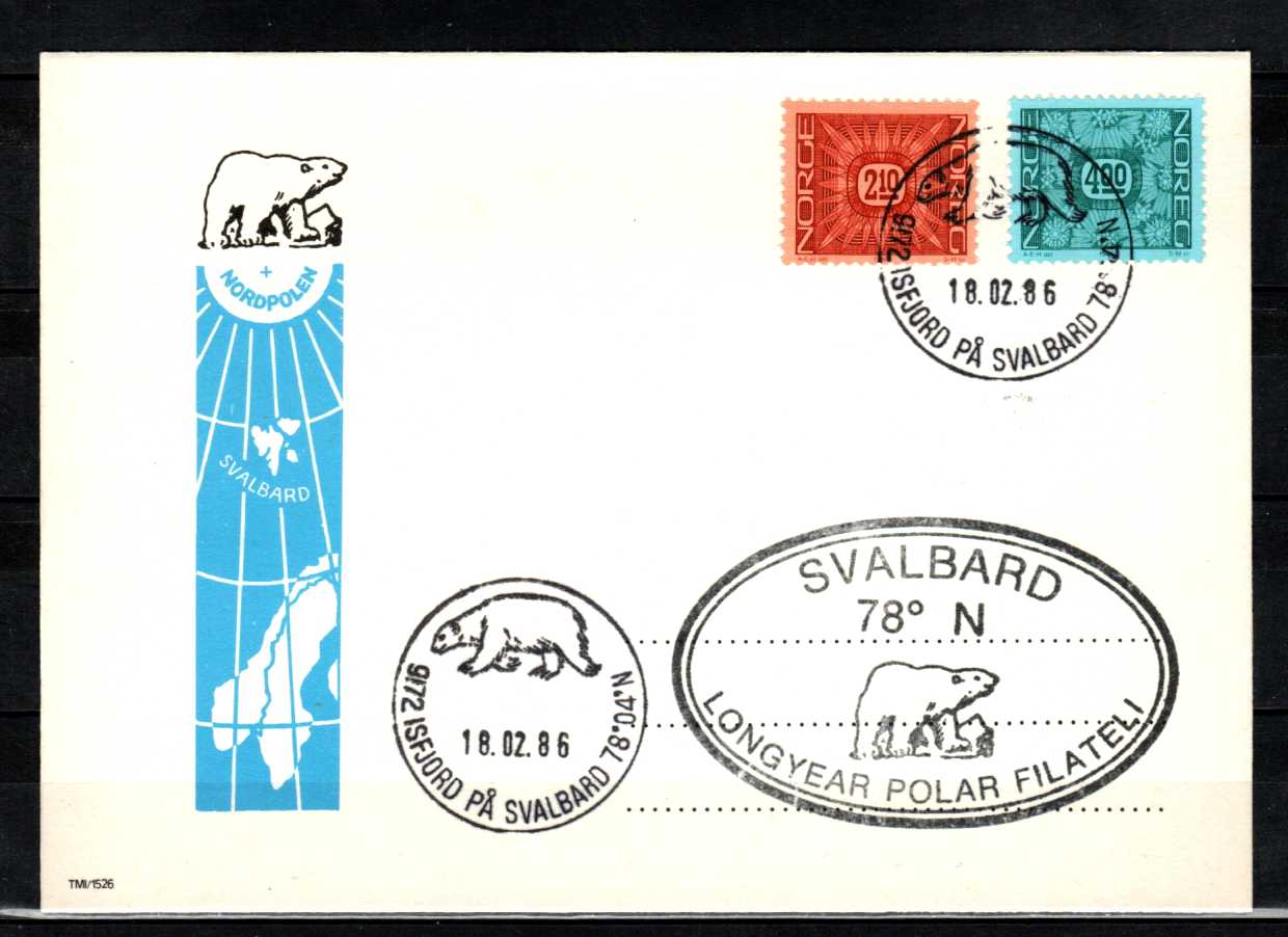 FDC HK 990-91 Stemplet Isfjord på Svalbard