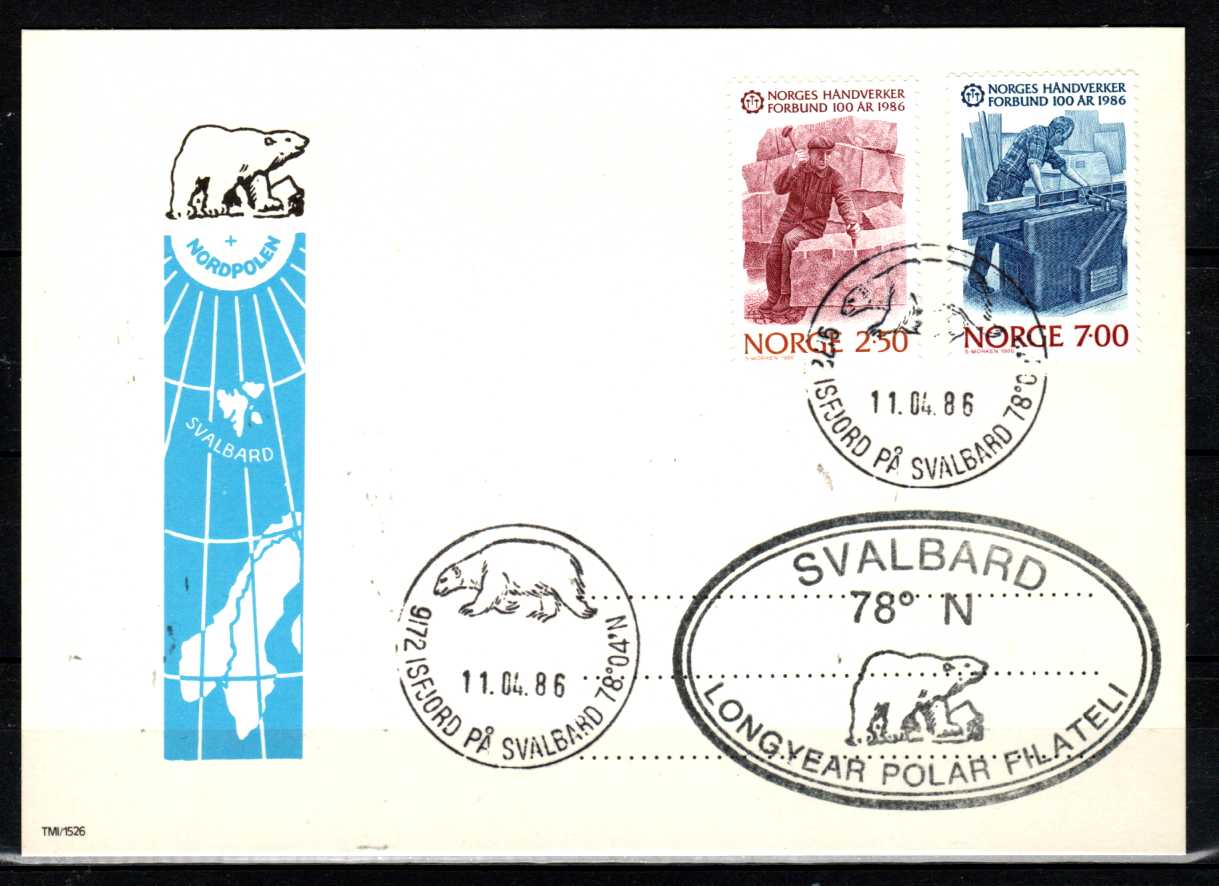 FDC HK 992-93 Stemplet Isfjord på Svalbard