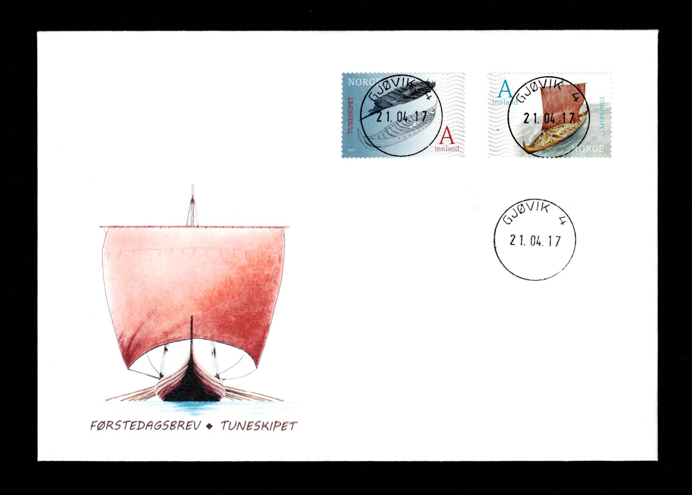 FDC 2017 NK1956-57 Tuneskipet GJØVIK vignet MP (kun få)