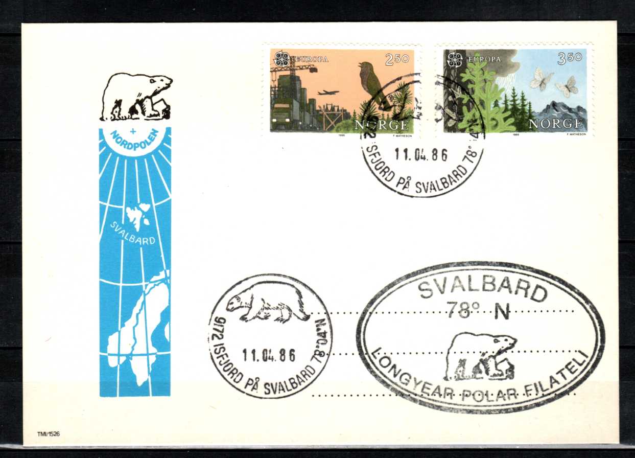 FDC HK 994-95 Stemplet Isfjord på Svalbard