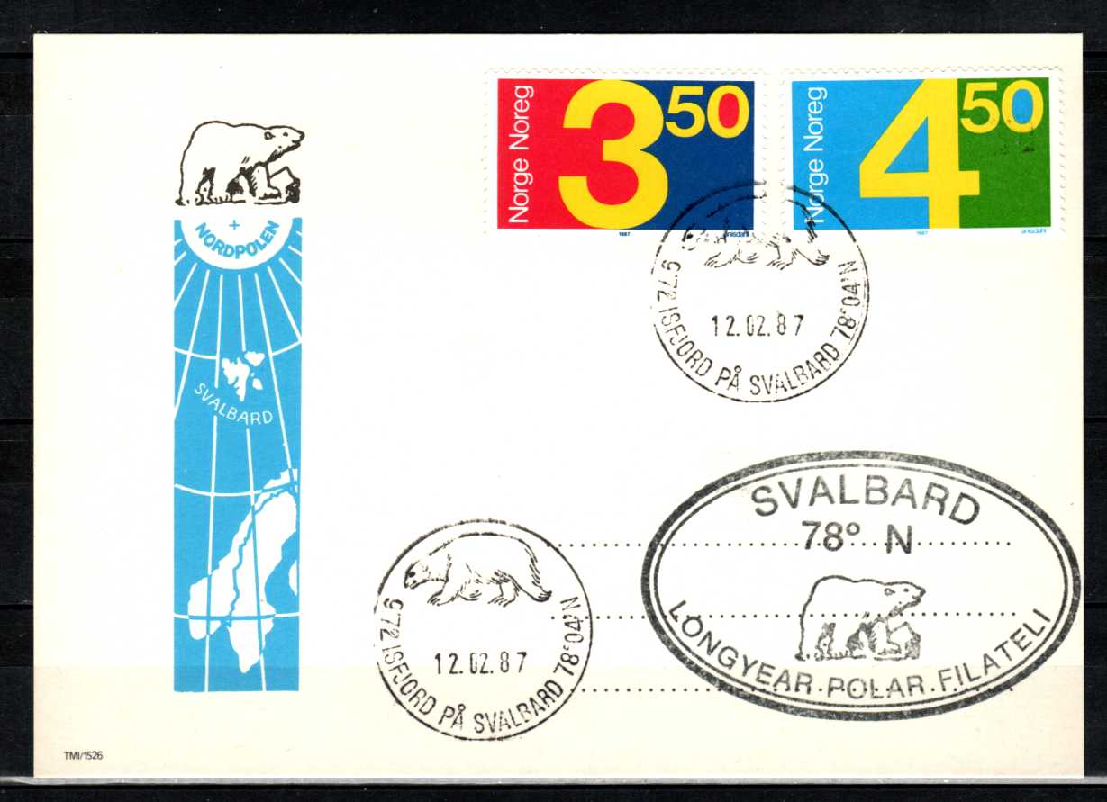FDC HK 1009-10 Stemplet Isfjord på Svalbard