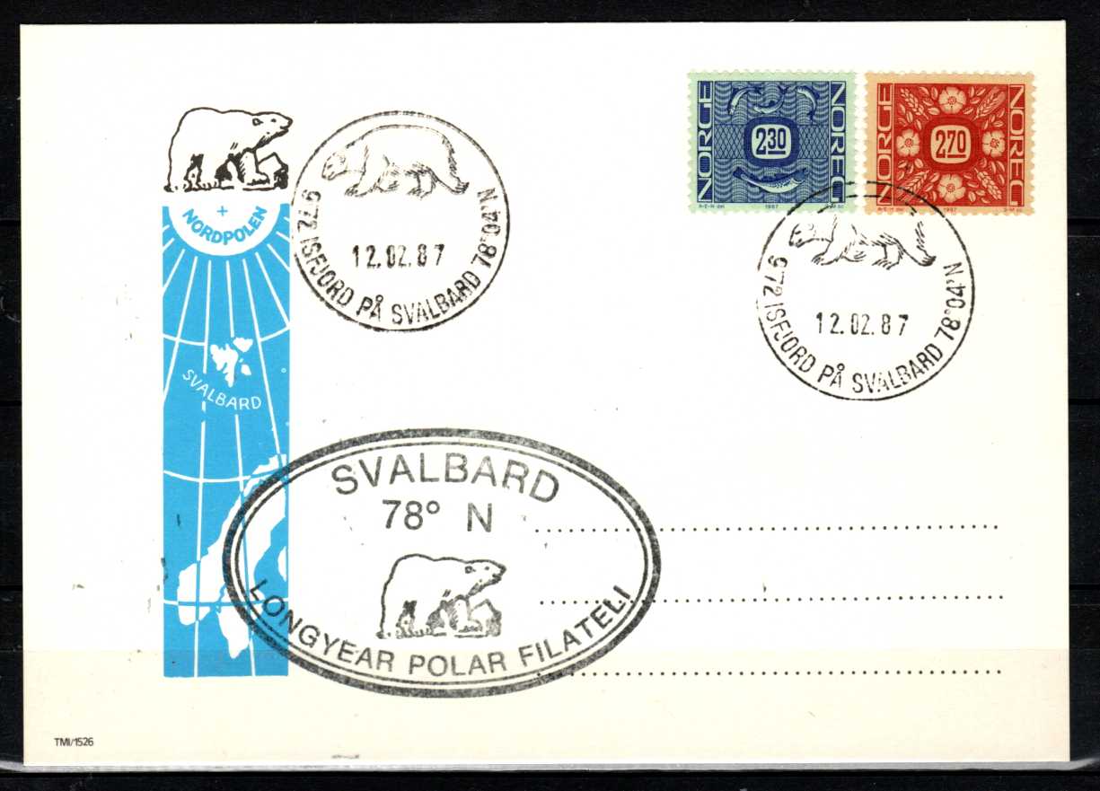 FDC HK 1010-11 Stemplet Isfjord på Svalbard