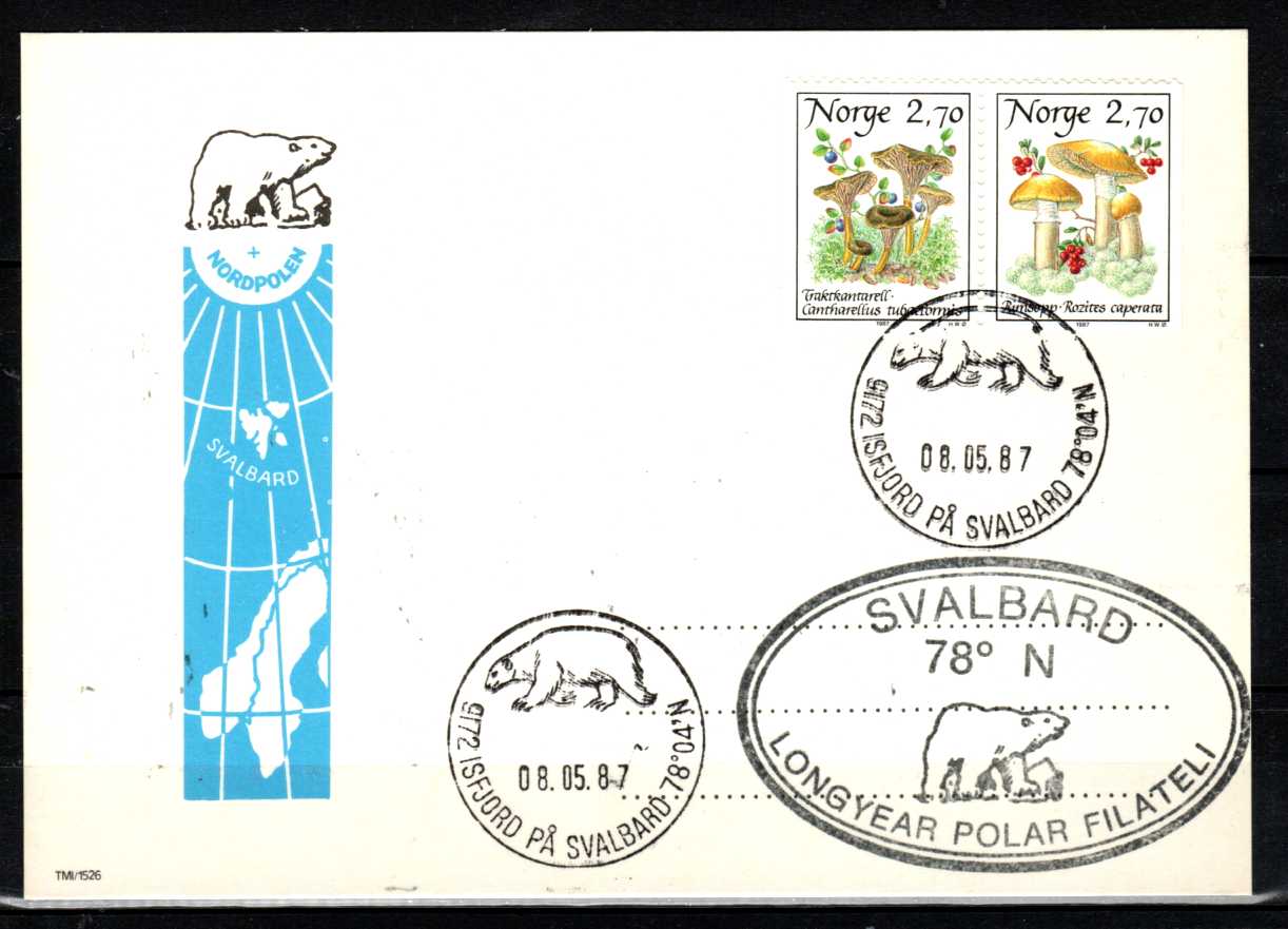 FDC HK 1017-18 Stemplet Isfjord på Svalbard