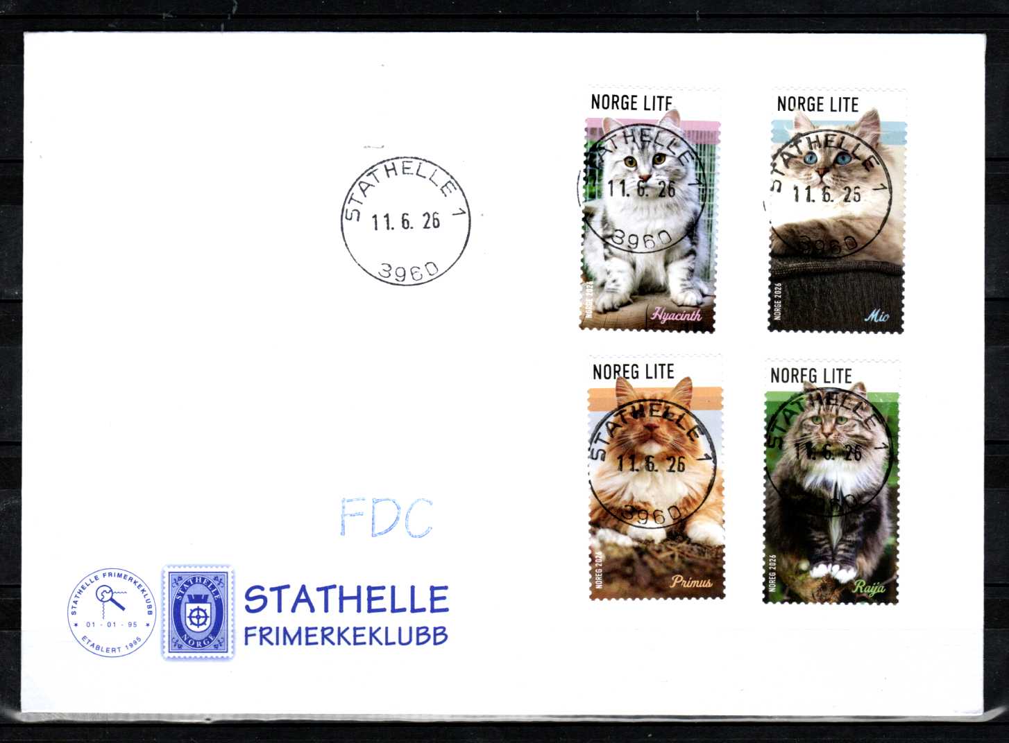 FDC HK 2158-60 Stathelle Frimerkeklubb