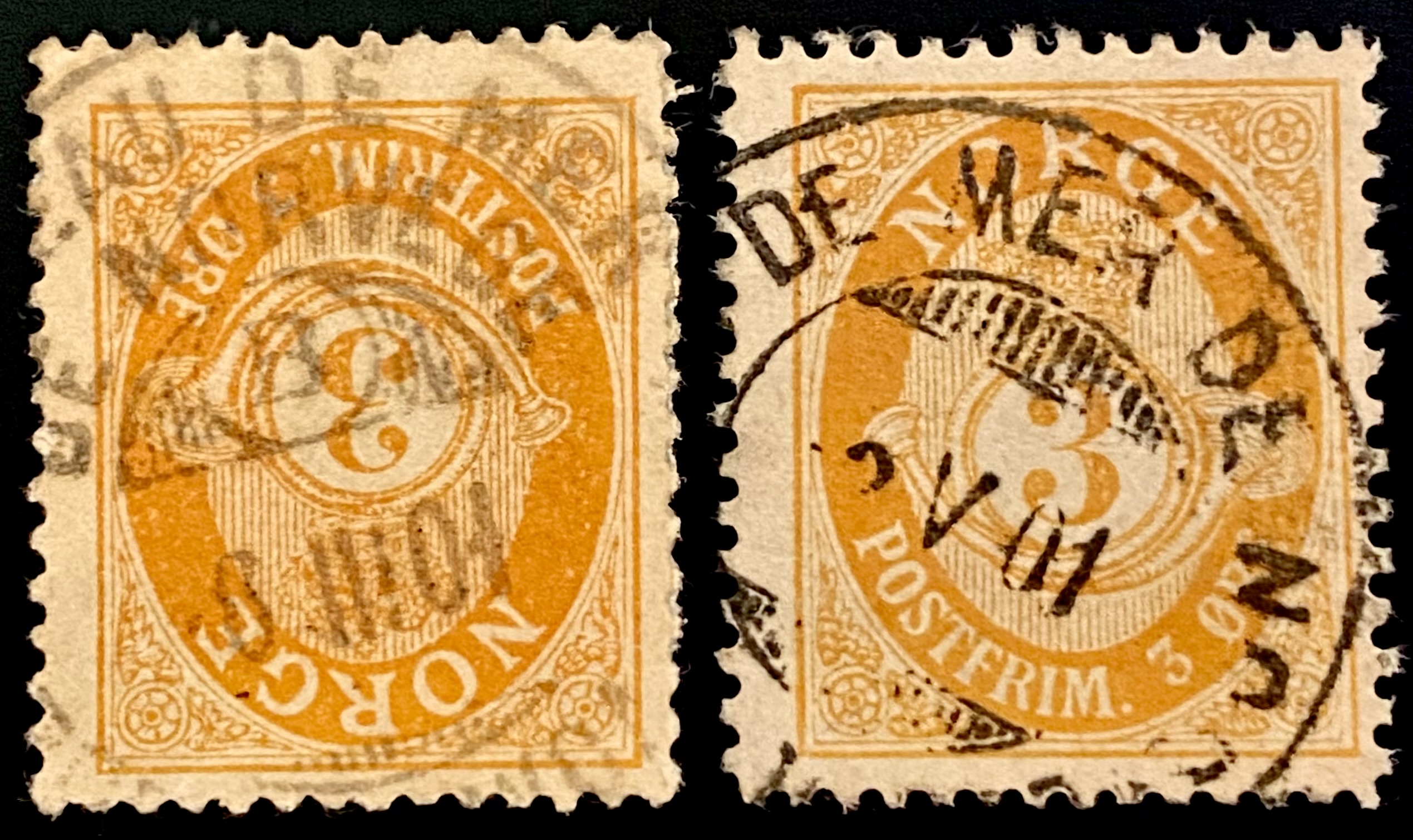 NK 75 -2 stk Stemplet Bureau de mer de Norvege i 1901