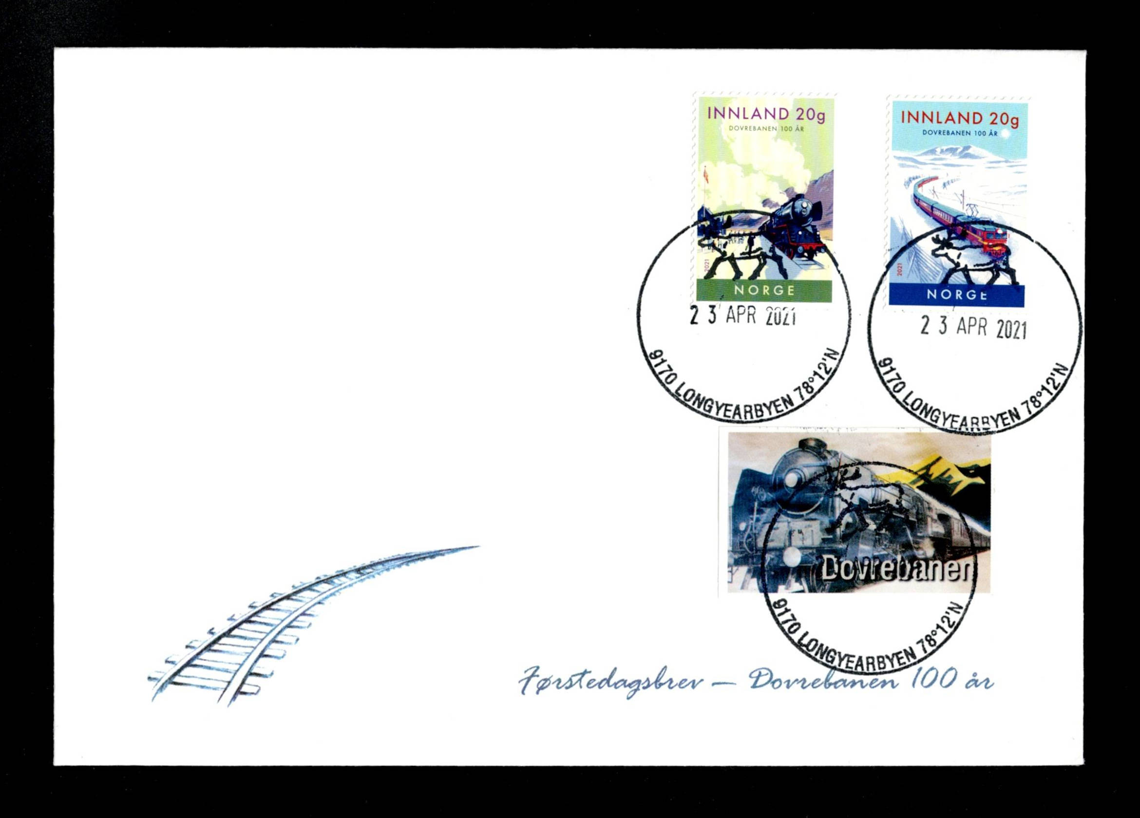 FDC 2021 NK2051-52 Longyearbyen vignet MP