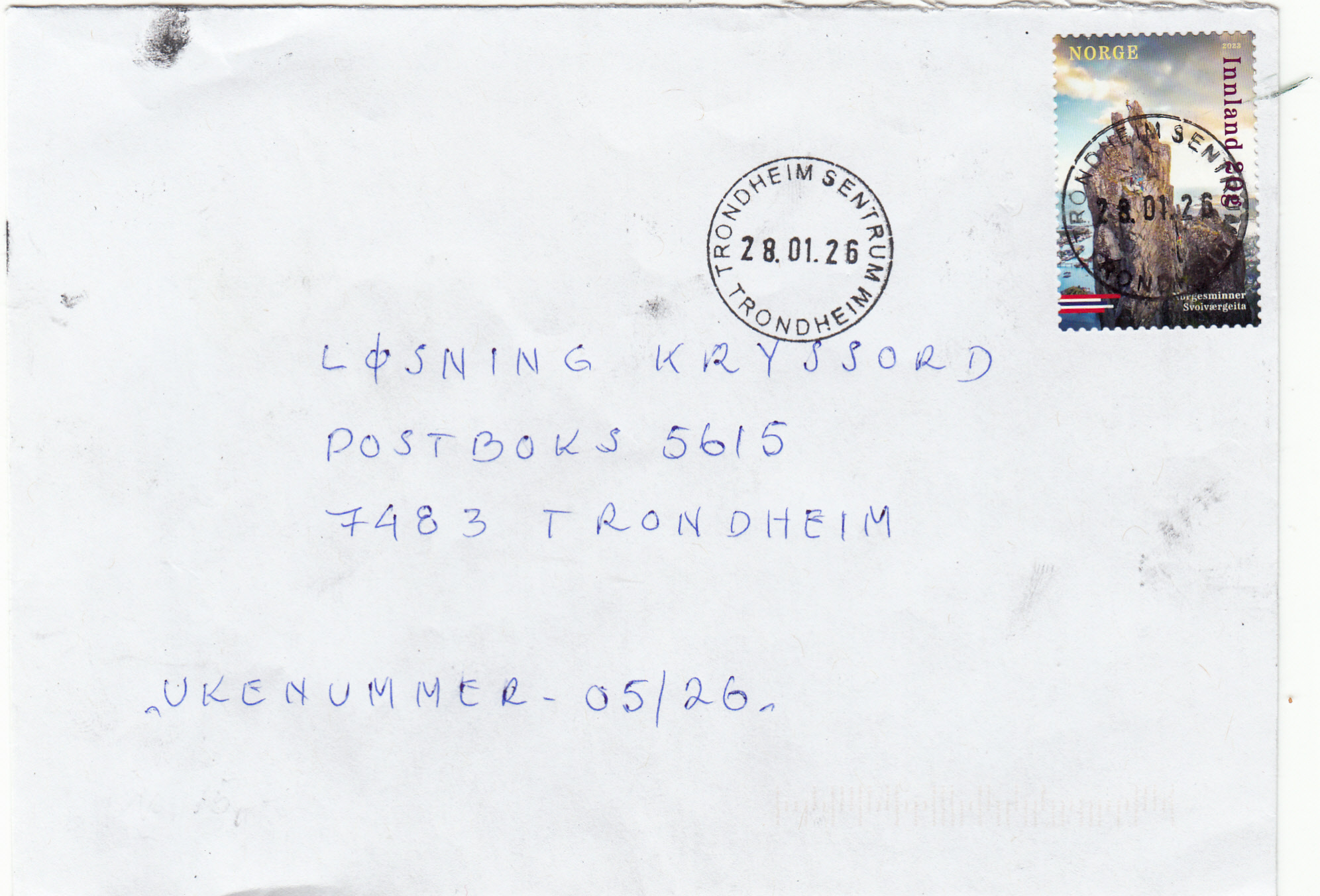 NK 2094 lux stemplet Trondheim sentrum 08.12.25