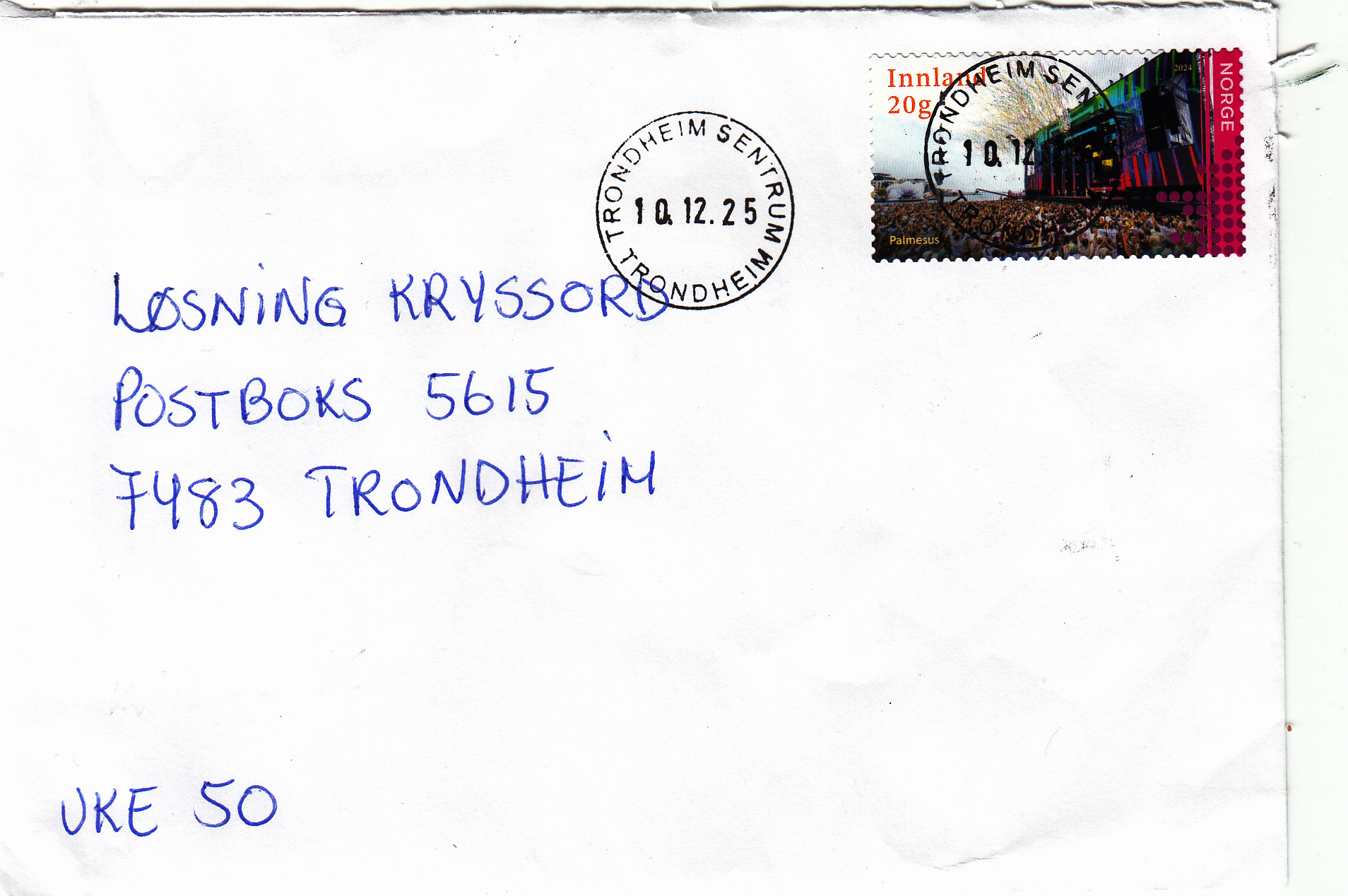 NK 2125 lux stemplet Trondheim sentrum 10.12.25