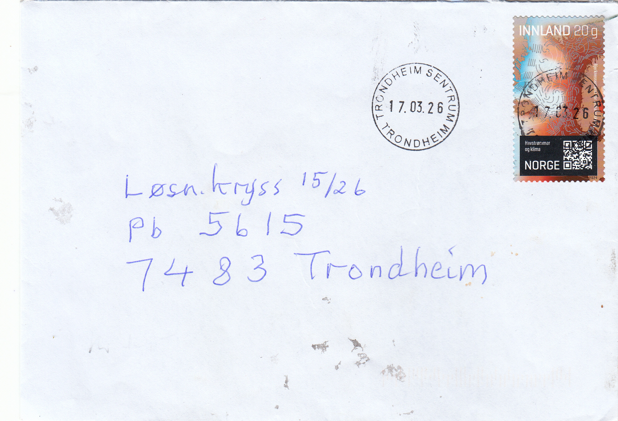 NK 2129 lux stemplet Trondheim sentrum 17.03.26