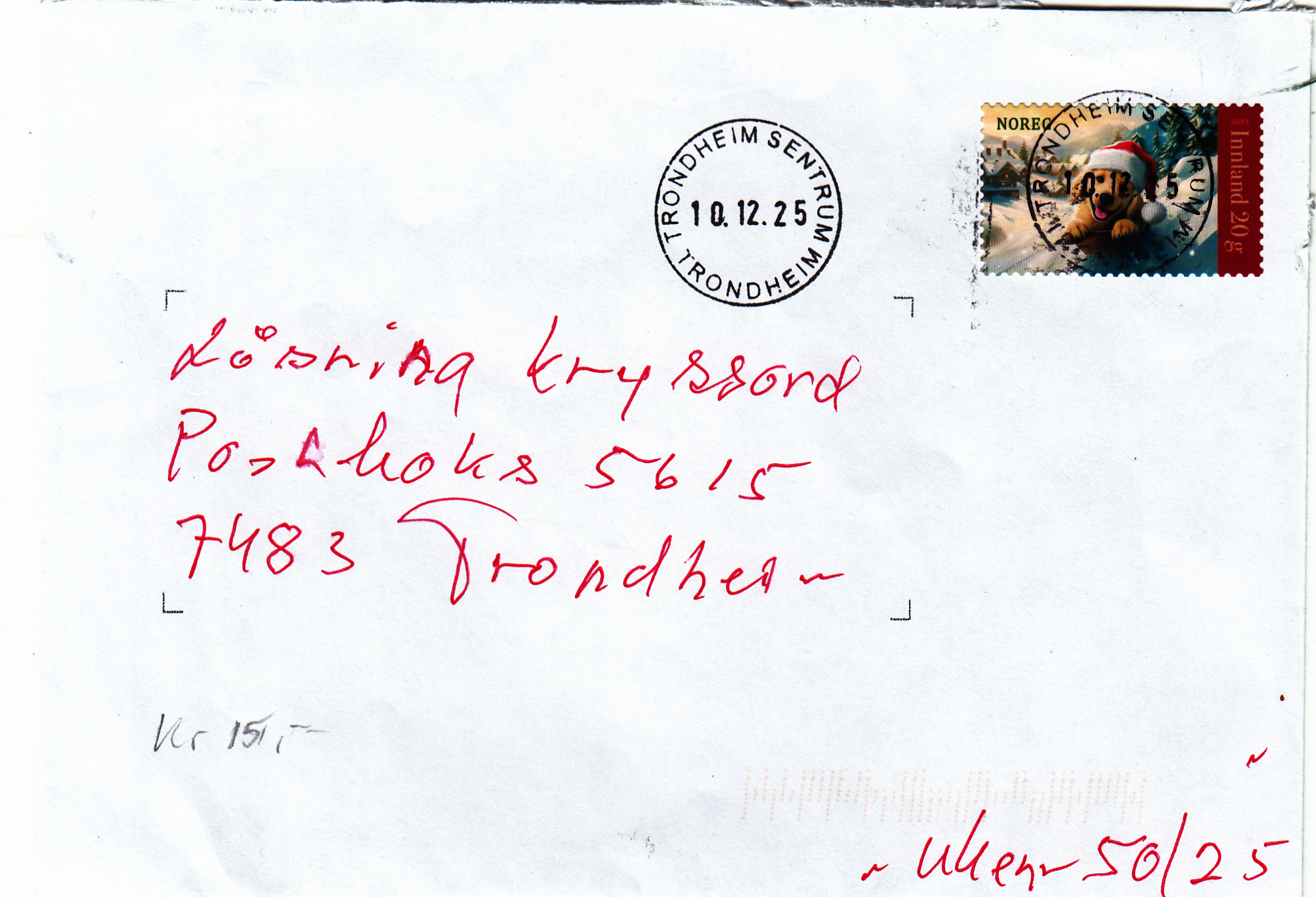 NK 2133 lux stemplet Trondheim sentrum 10.12.25