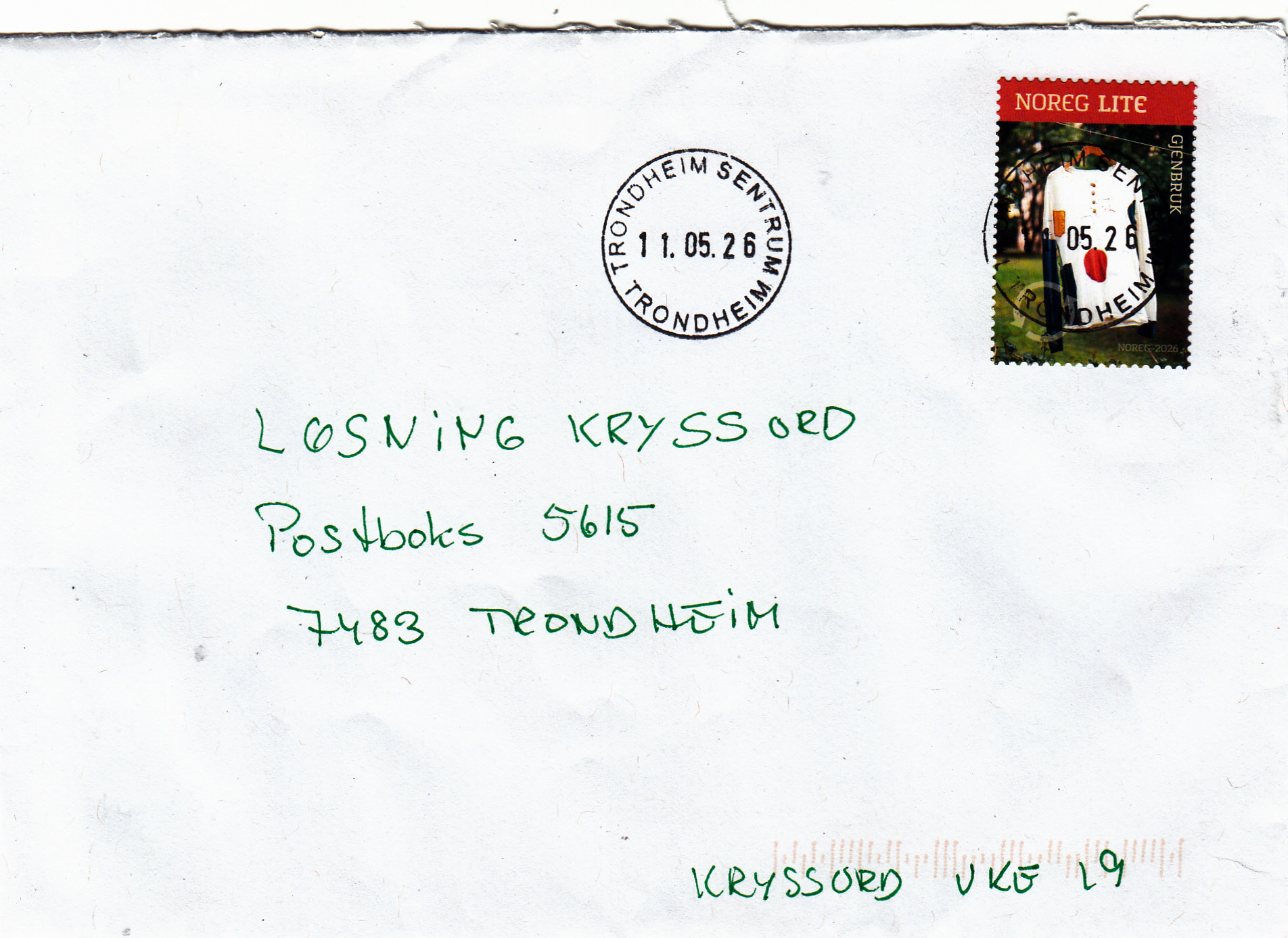 NK 2158 lux stemplet Trondheim sentrum 11.05.26
