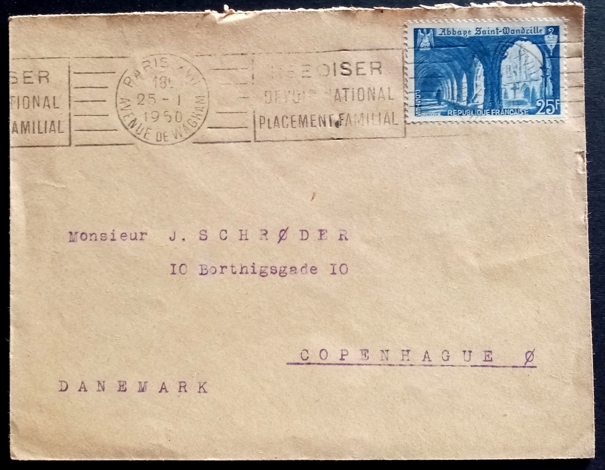 Frankrike - PARIS. 25.1.1950