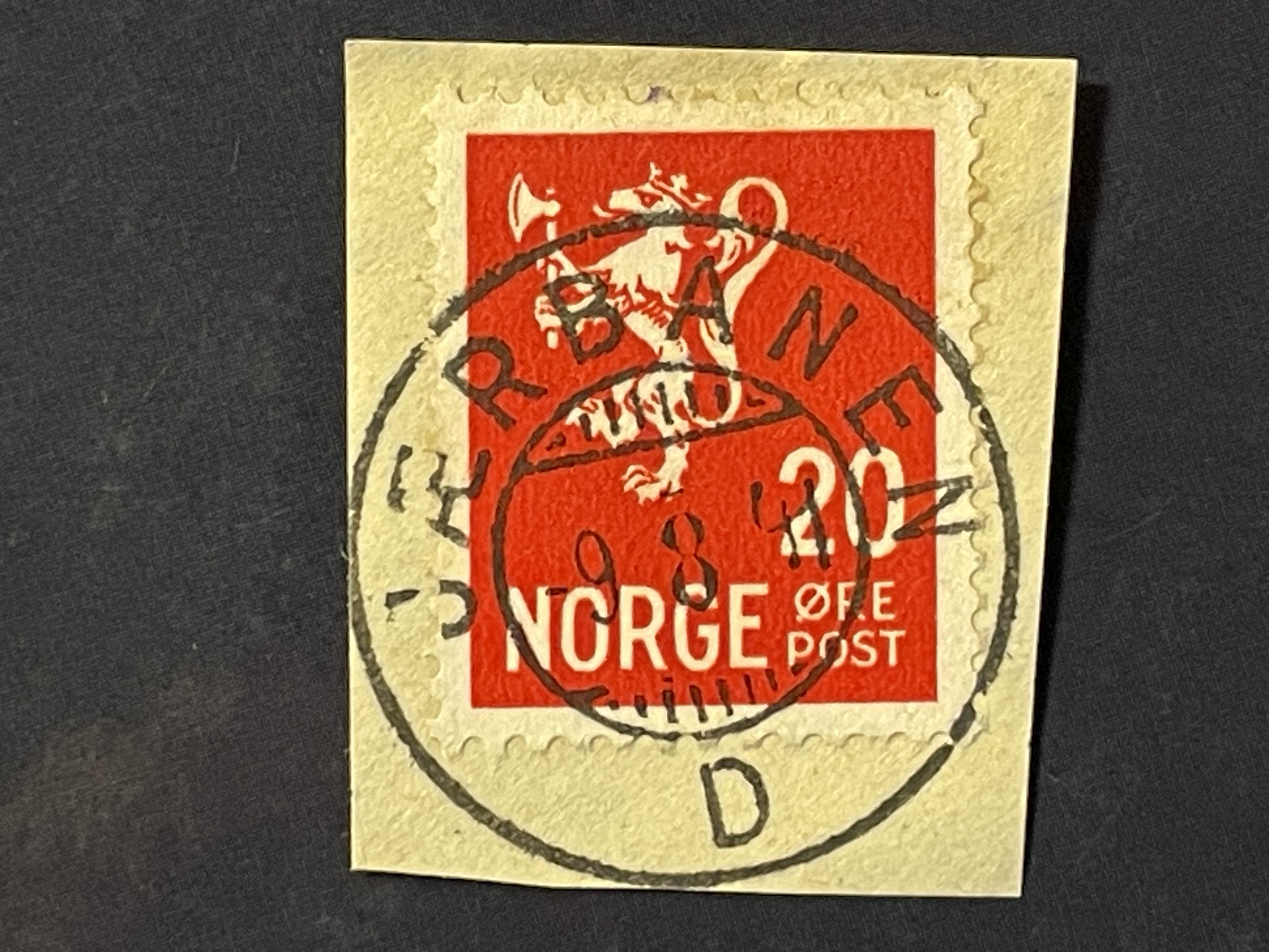 Jærbanen D  9 8 41 på brevklipp