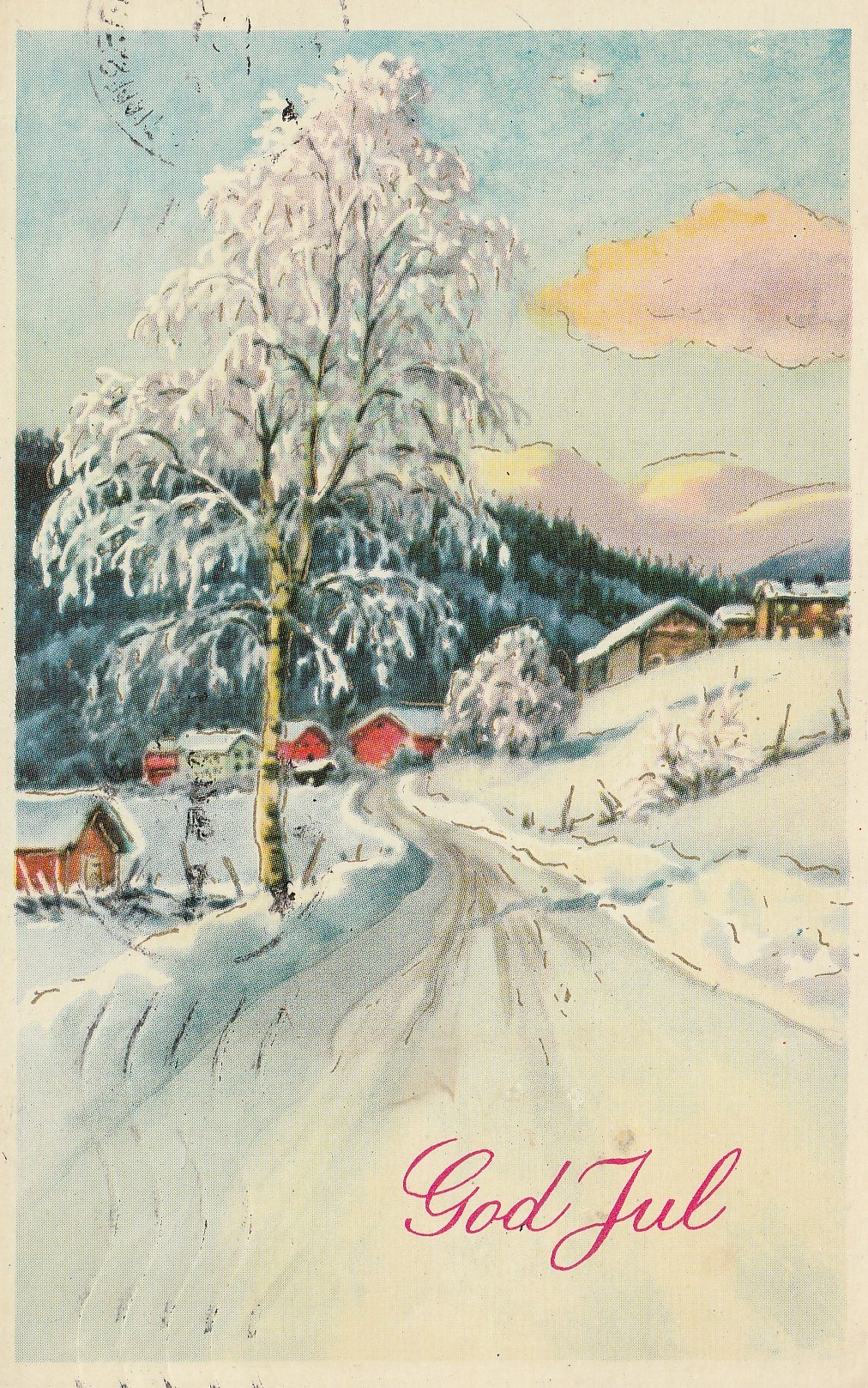 Eldre kort : God Jul. Mittet 5521 Pst Småf