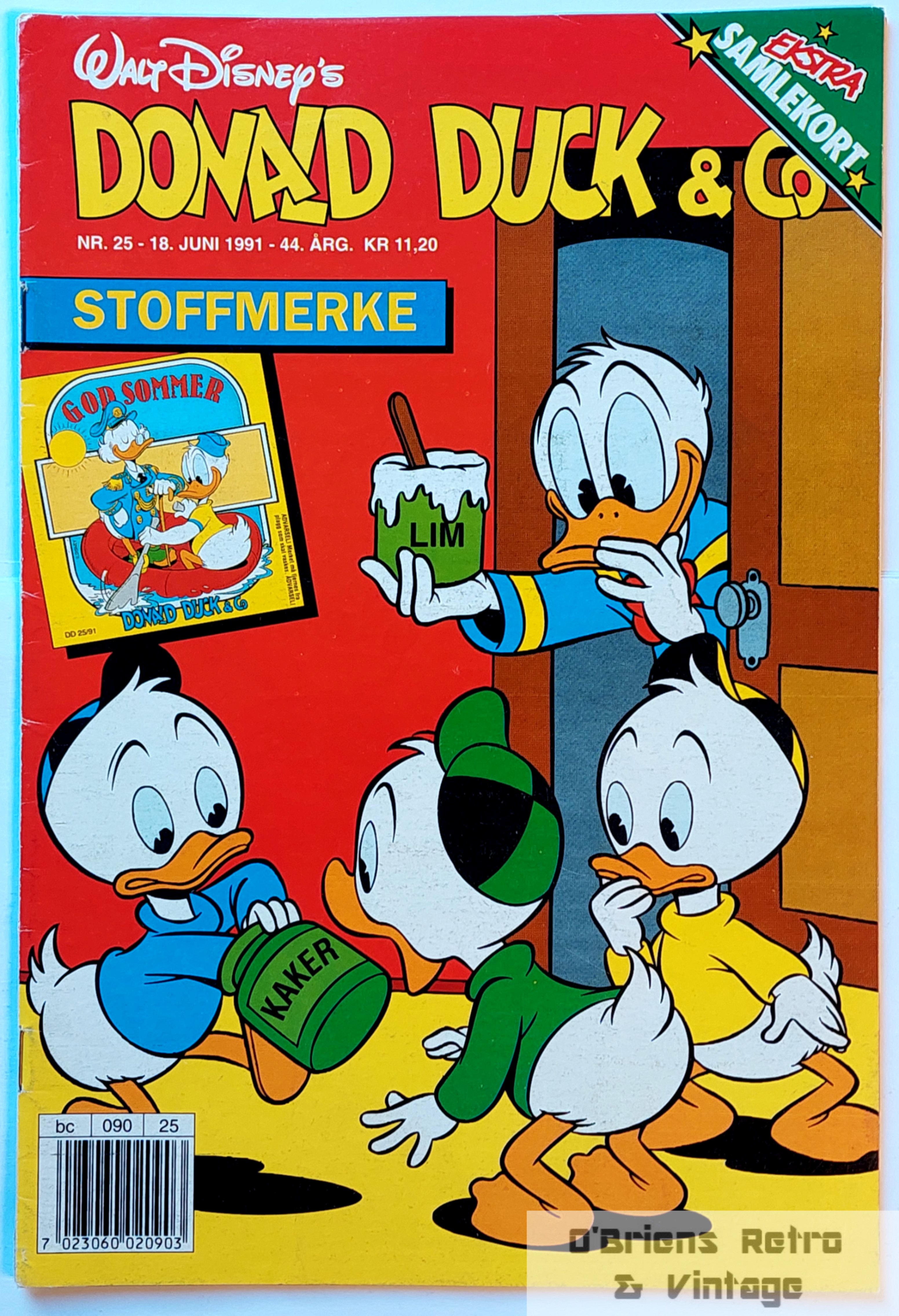 Donald Duck & Co - 1991 - Nr. 25 - Med stoffmerke og samlekort!