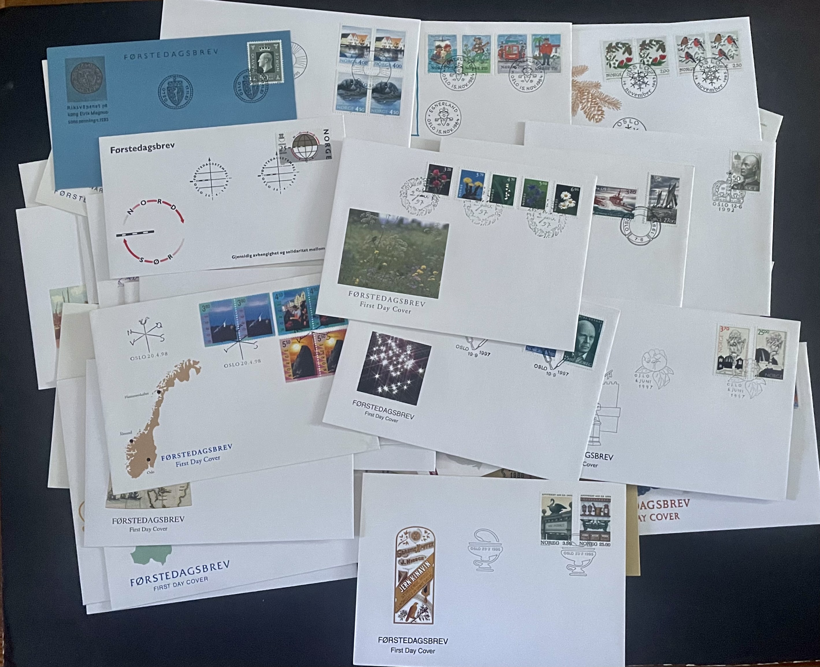 NORGE-FDC-66 STYKKEN ULIKE 70-80-90 TAL