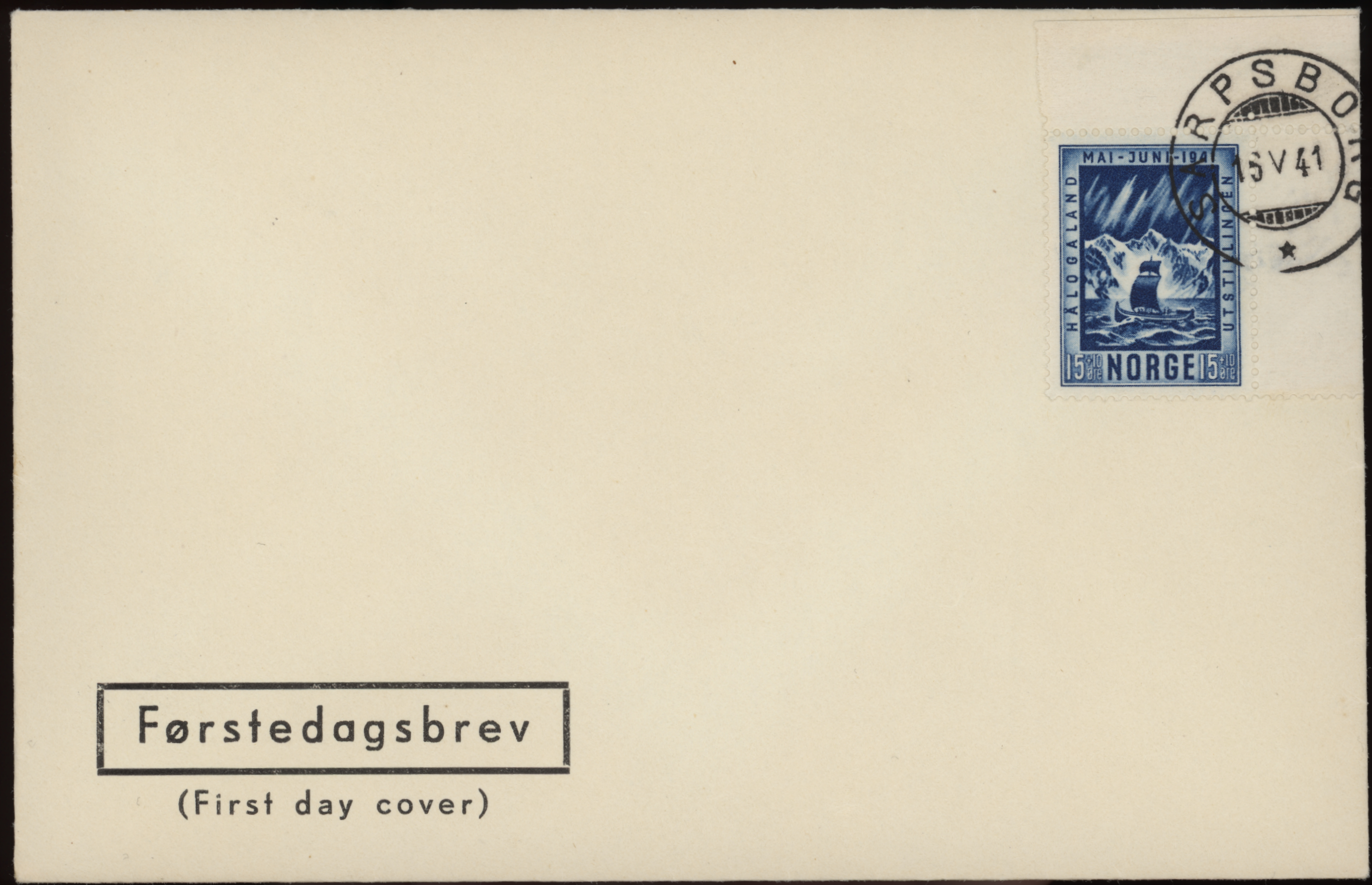 FDC 1941 NK254 tekstvignett 1 Sarpsborg