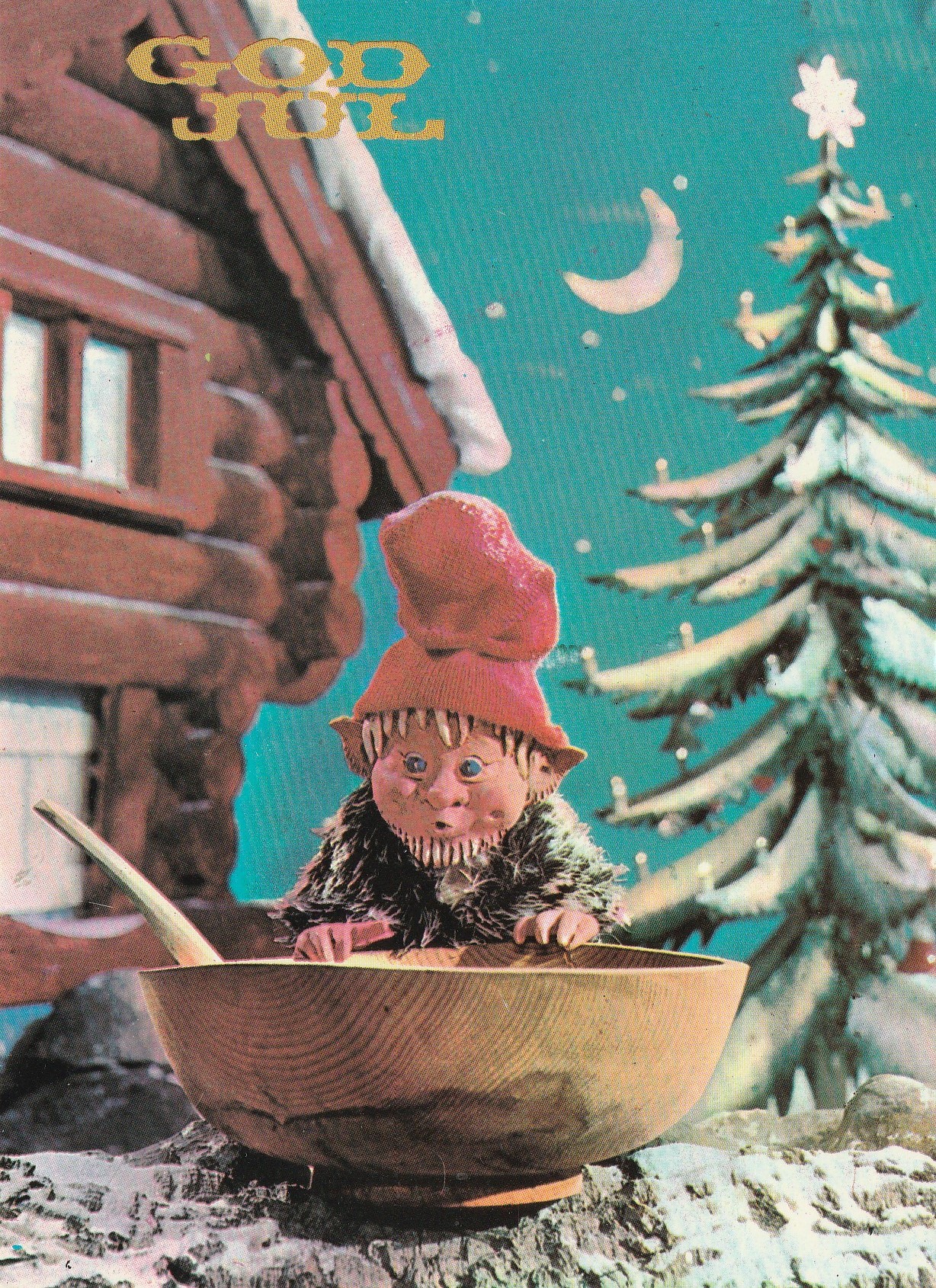 Eldre kort : God Jul. NVL /Caprino . Unum Pstg