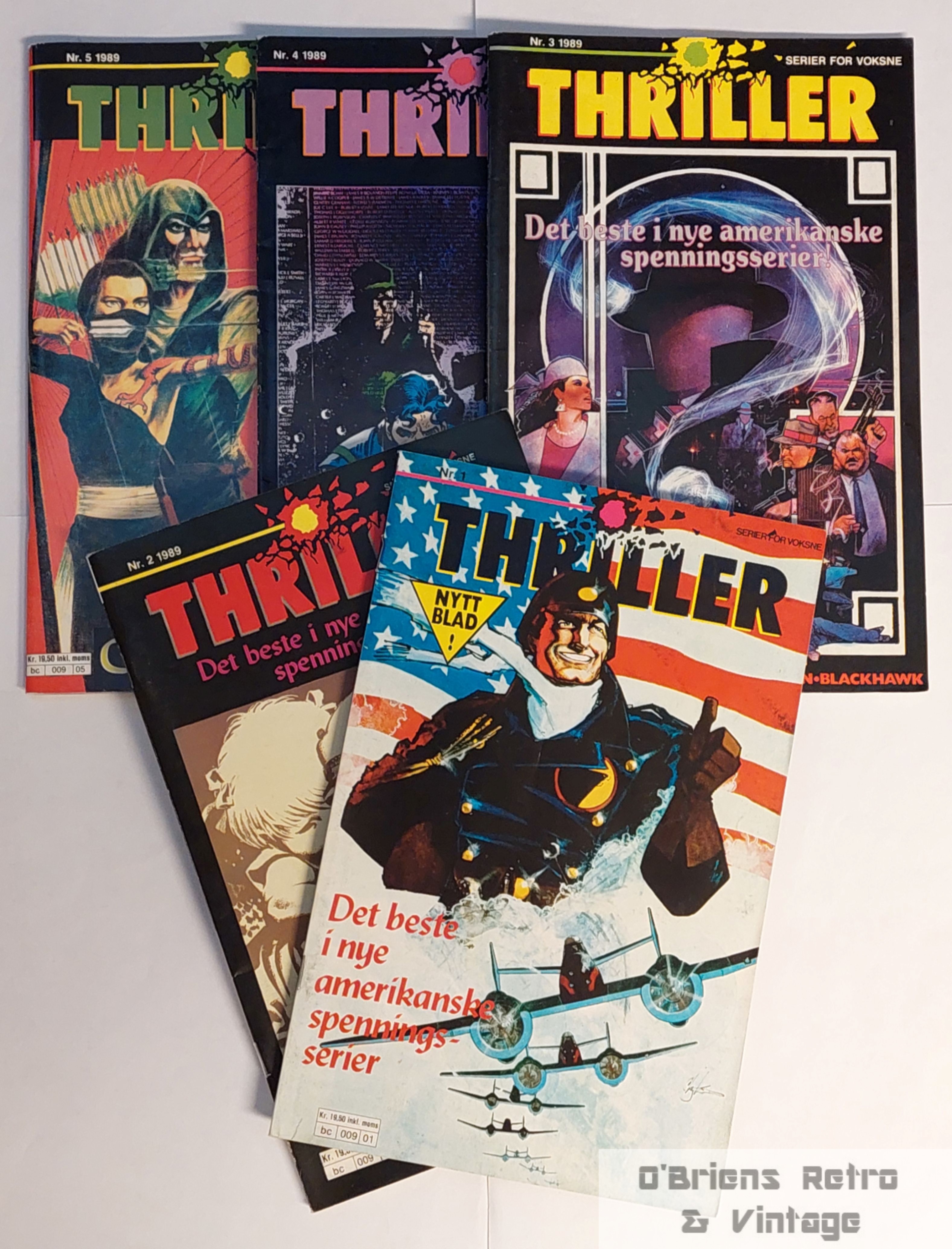 Thriller - Komplett første årgang - 1989 - 5 blader