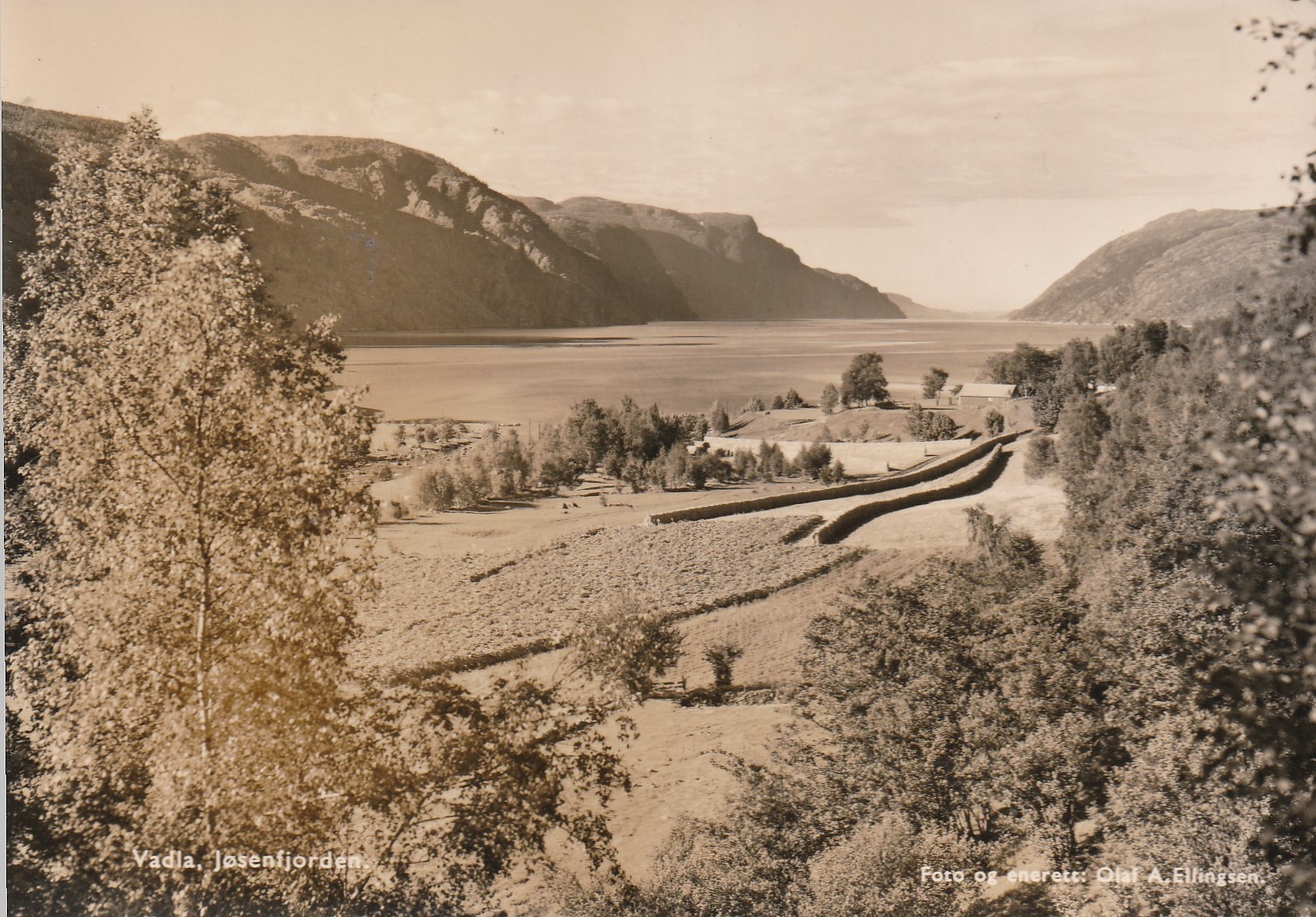 Eldre kort fra Vadla , Jøsenfjorden. Ellingsen . Unum