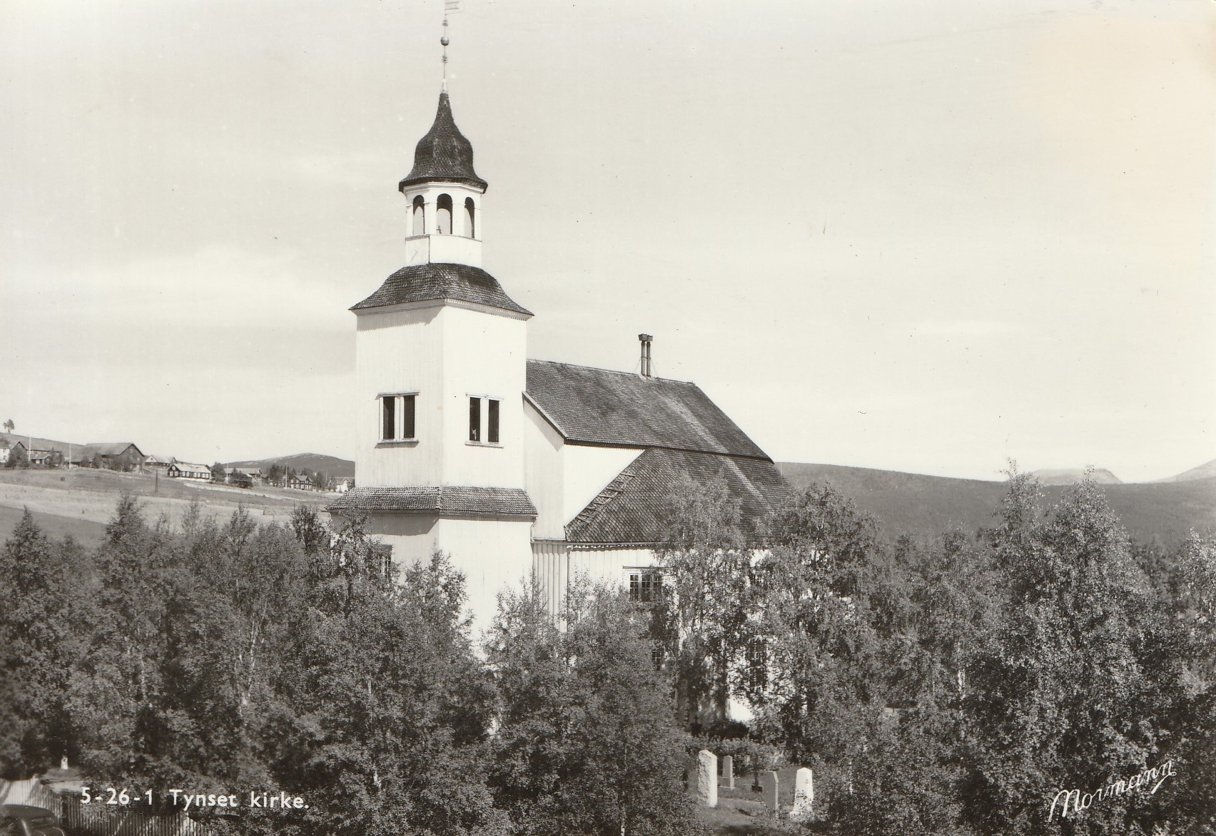 Eldre kort fra Tynset kirke . Normann 5-26-1