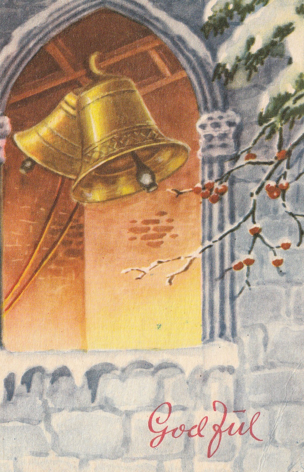 Eldre kort : God Jul . Oppi 630/4 Pst Småf