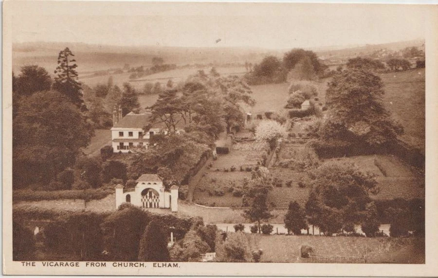 Elham - Kent - The Vicarage from Church - D. J. Evans - England - Postkort