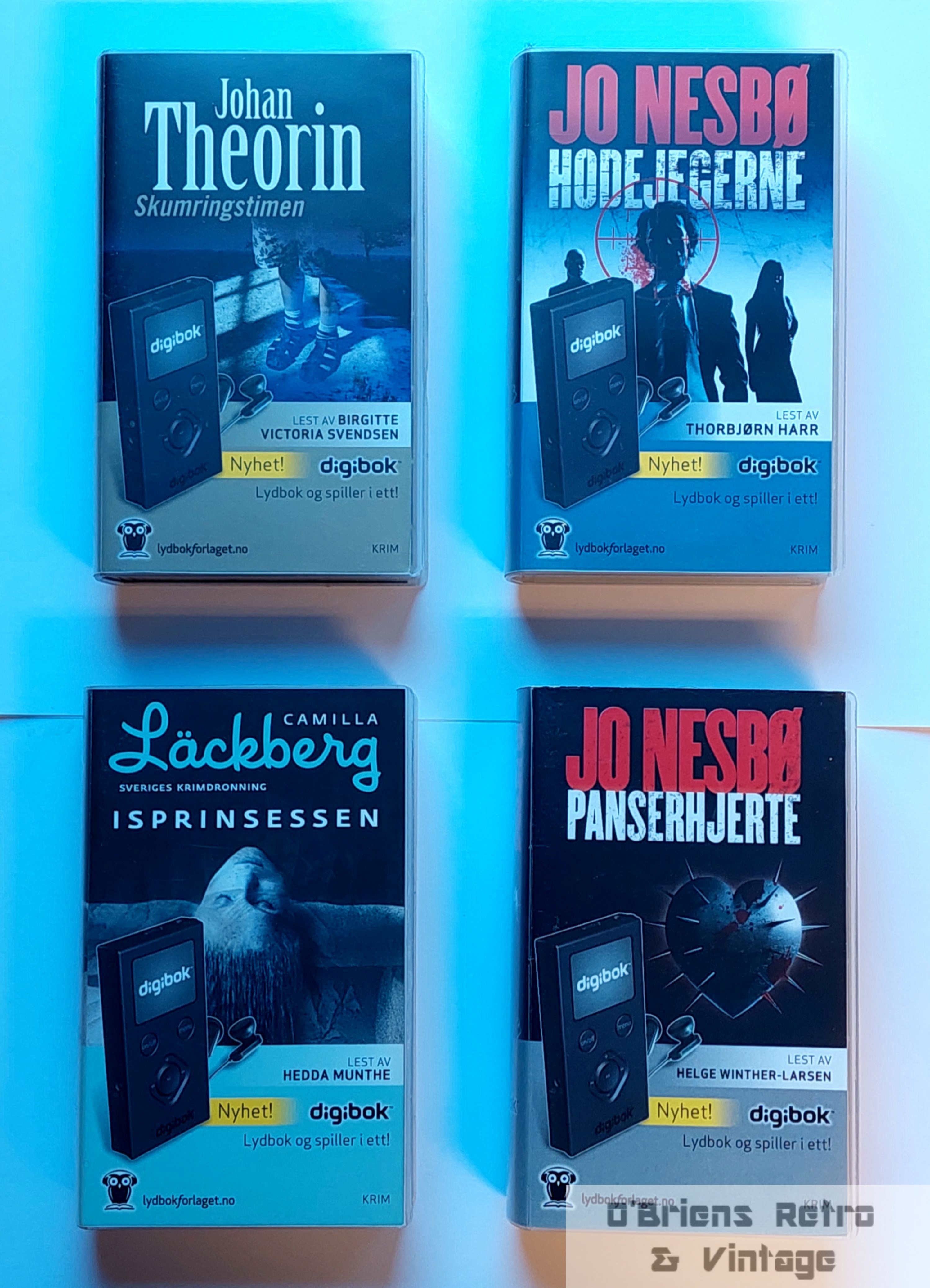Digibok-sett - 4 stk nordisk krim - Nesbø - Läckberg - Theorin