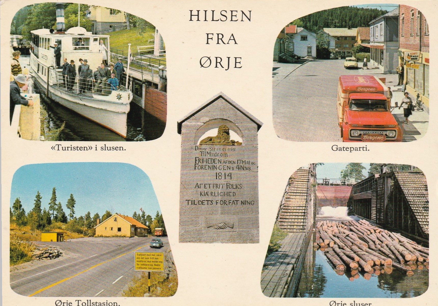 Eldre kort : Hilsen fra Ørje .  Mittet 1914/11