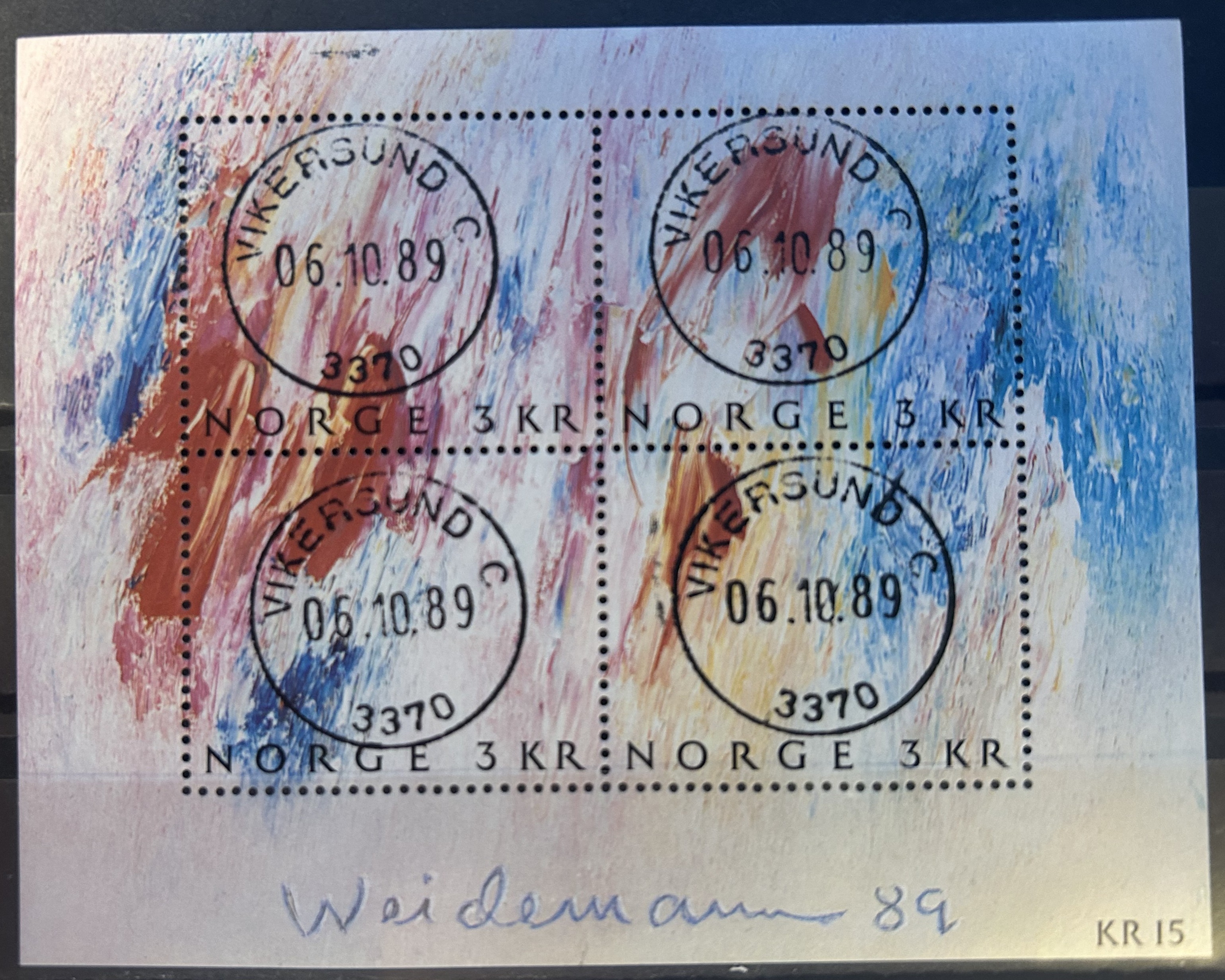 NK 1072/75. (Blokk 10) PRAKT=VIKERSUND 06.10.89=
