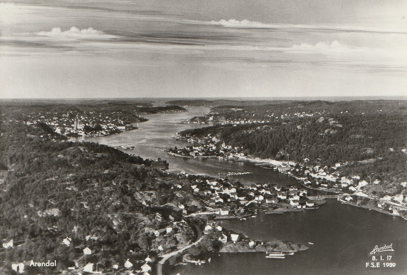 Arendal .   Harstad  8.I.17  F.S.E 1939