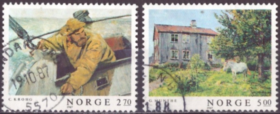 NK 1027-28. PEN RUNDSTEMPLA SERIE.   (7,-)