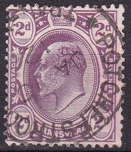 Transvaal 1902. Michel # 104, 2 pence.	Pent, stemplet merke